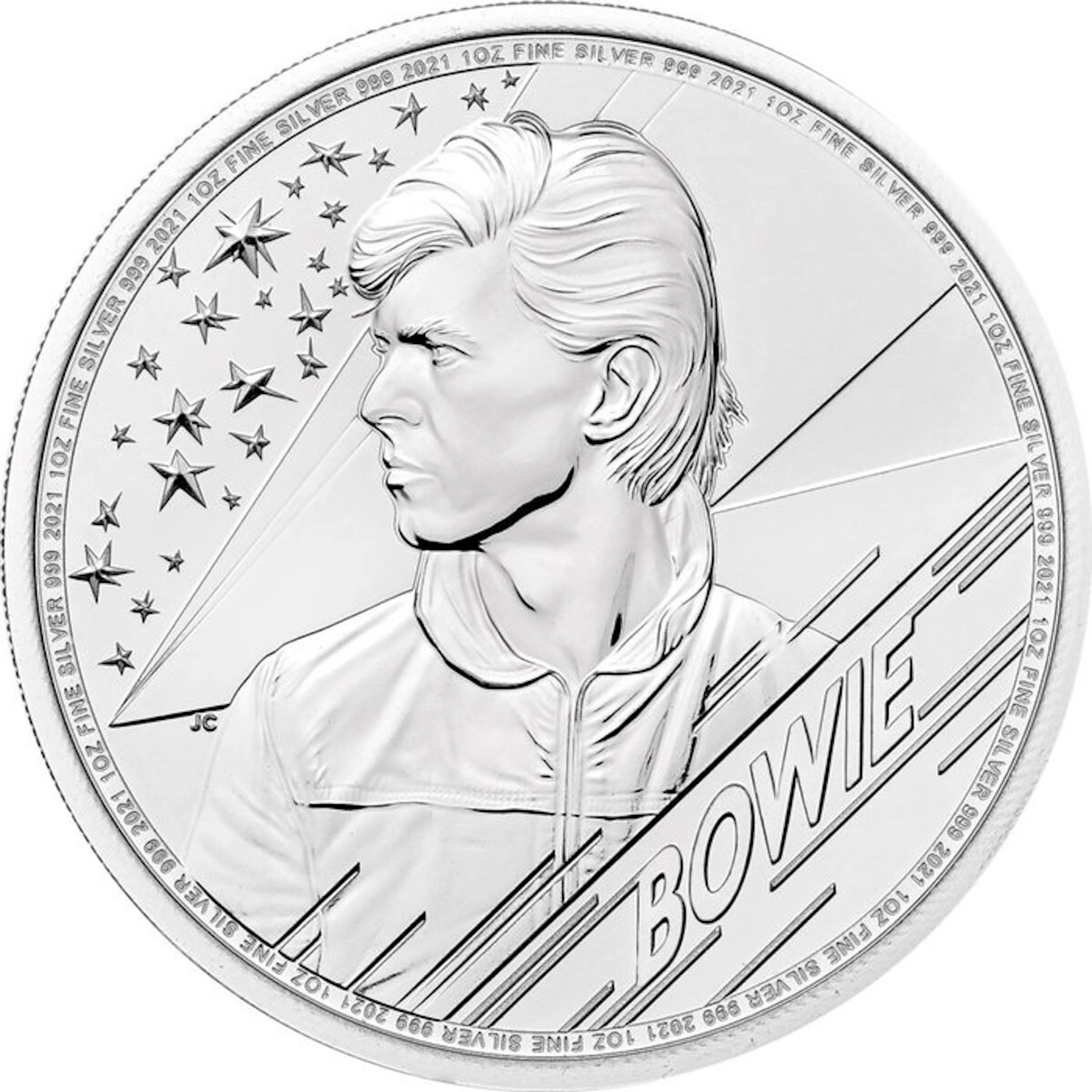 David Bowie - UK 1 oz Silver Bullion BU Coin in Capsule - 2021 - Limited