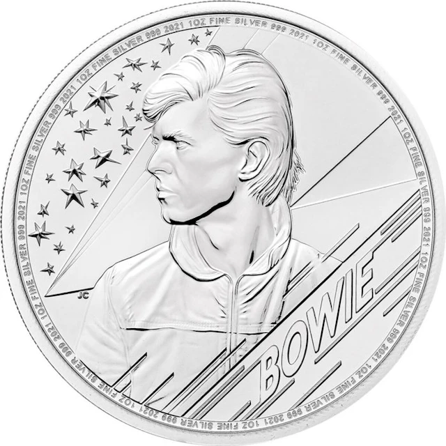 David Bowie - UK 1 oz Silver Bullion BU Coin in Capsule - 2021 - Limited