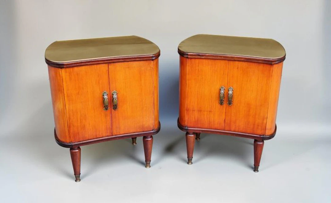 Nightstand - Cherry wood - Pair of Italian mid-century...