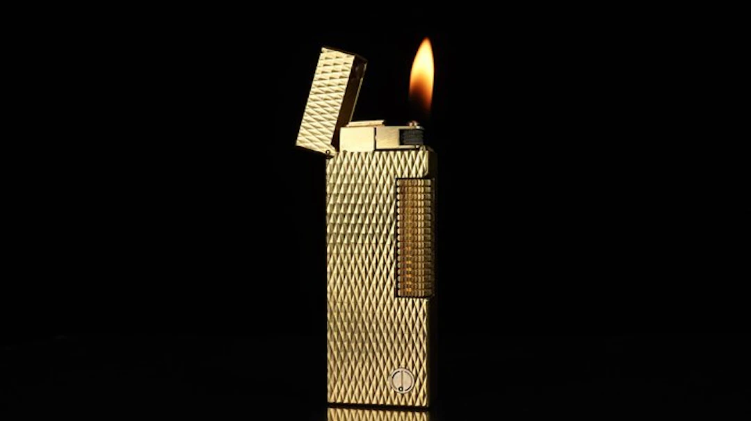 Dunill - Diamond Pattern Rollagas Lighter - Lighter - Gold plated