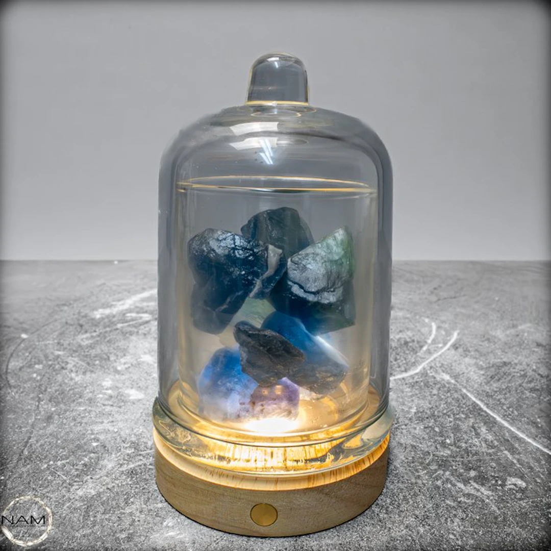 Natural crystal fragrance lamp made of Fluorite-Quartz Crystals- 1426.92 g