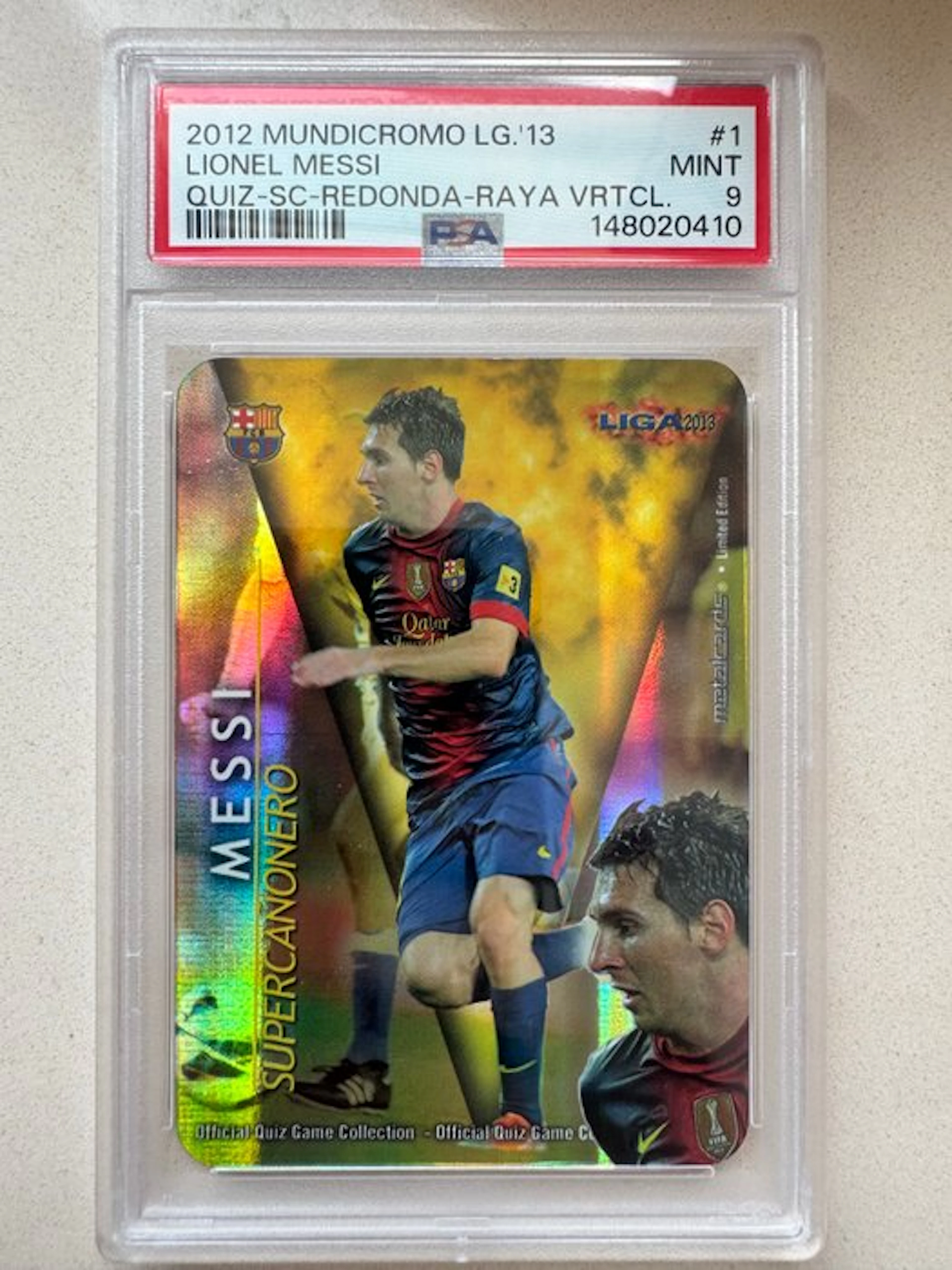 2012 Mundicromo 1/1 Fichas Liga Quiz Lionel Messi #1...