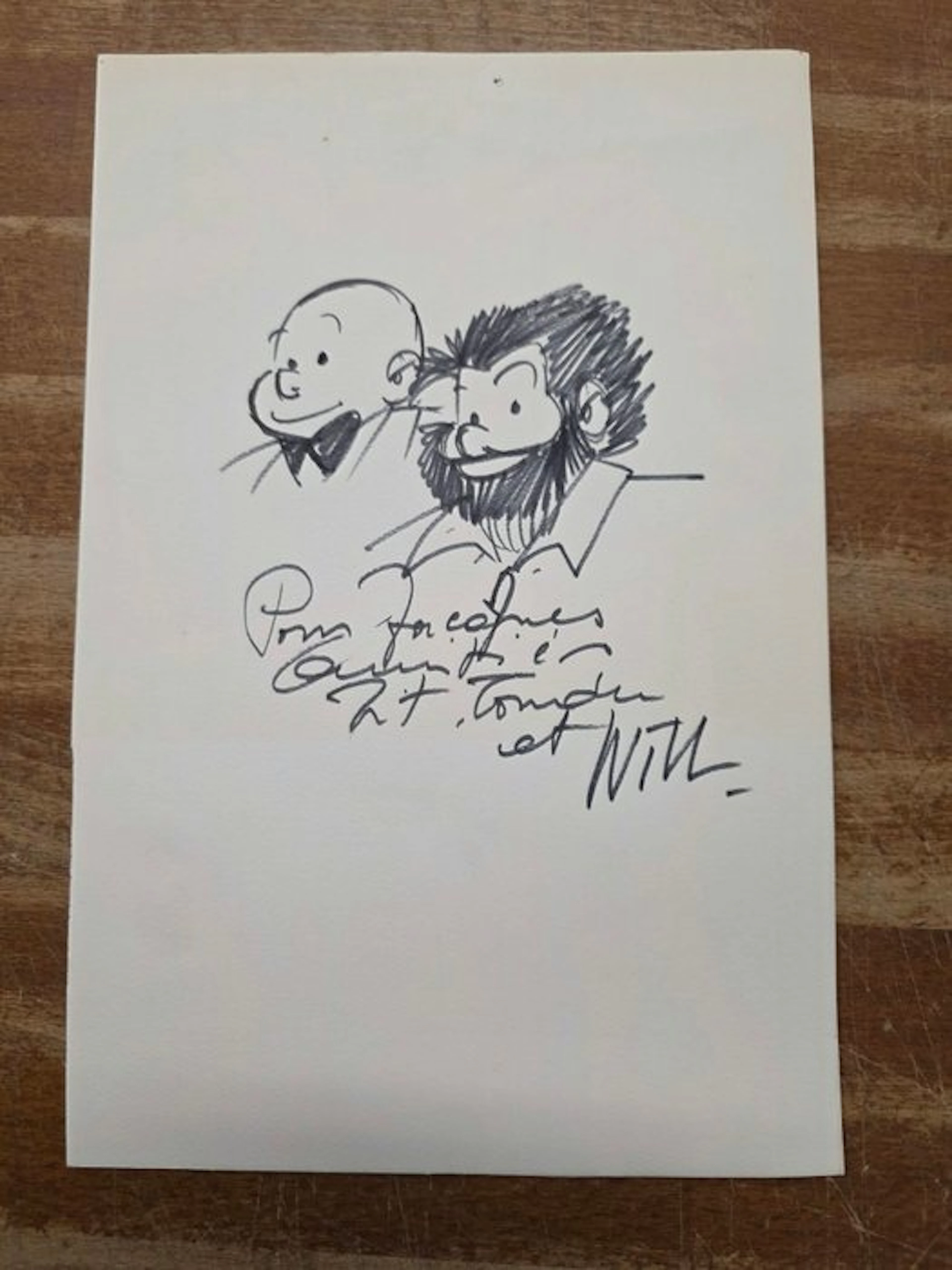 Will - 1 Autographed original drawing - Tif et Tondu