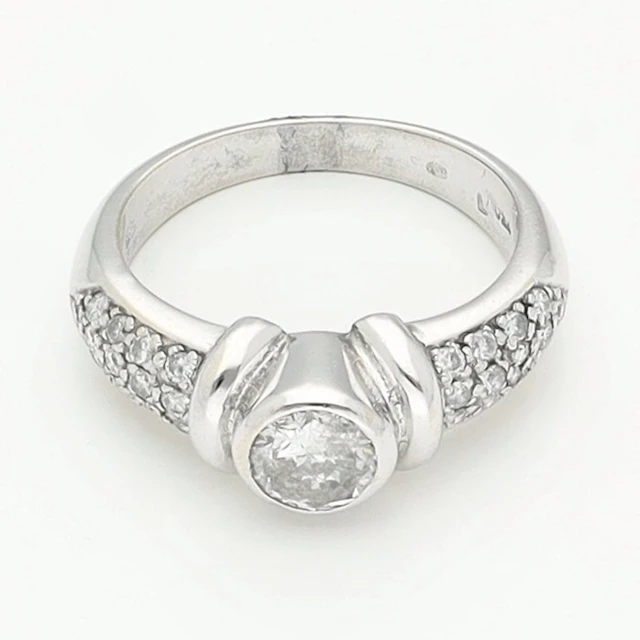 No reserve price - Ring - 18 kt. White gold - 0.95ct. tw. Diamond (Natural)
