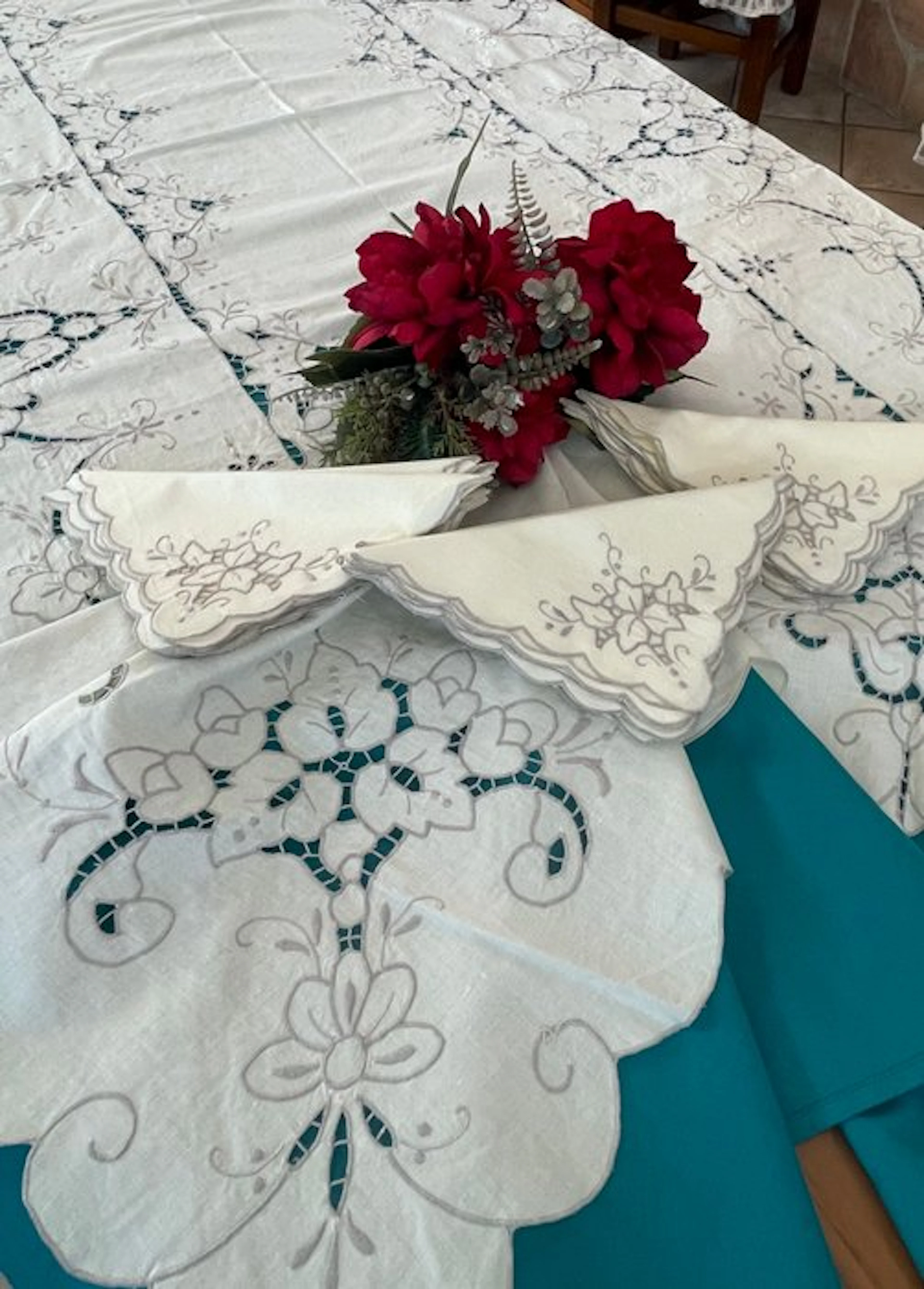 intagli e ricami fatti a mano - Tablecloth (13) - 2.5 cm - 1.65 cm - tablecloth