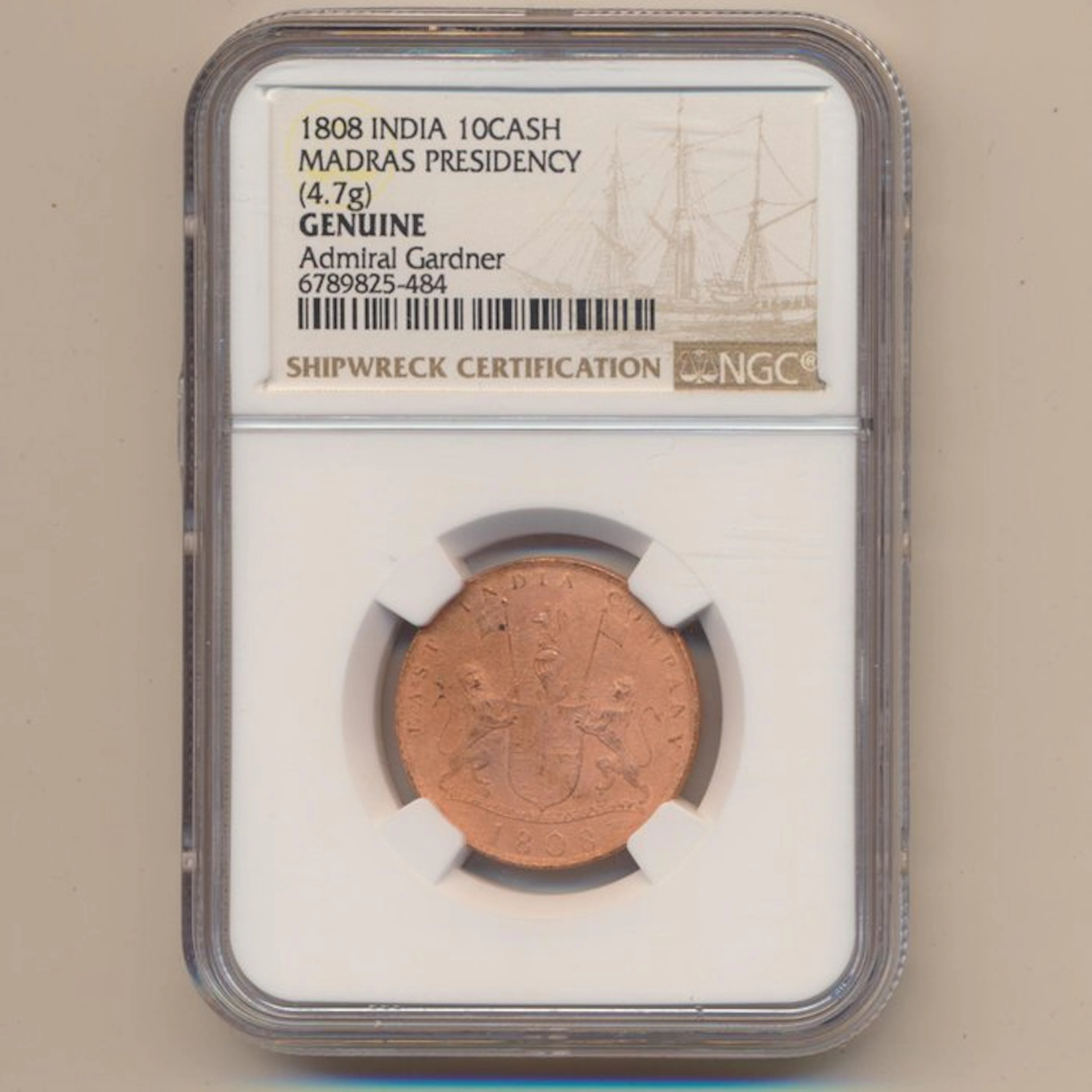 India. 10 Cash 1808