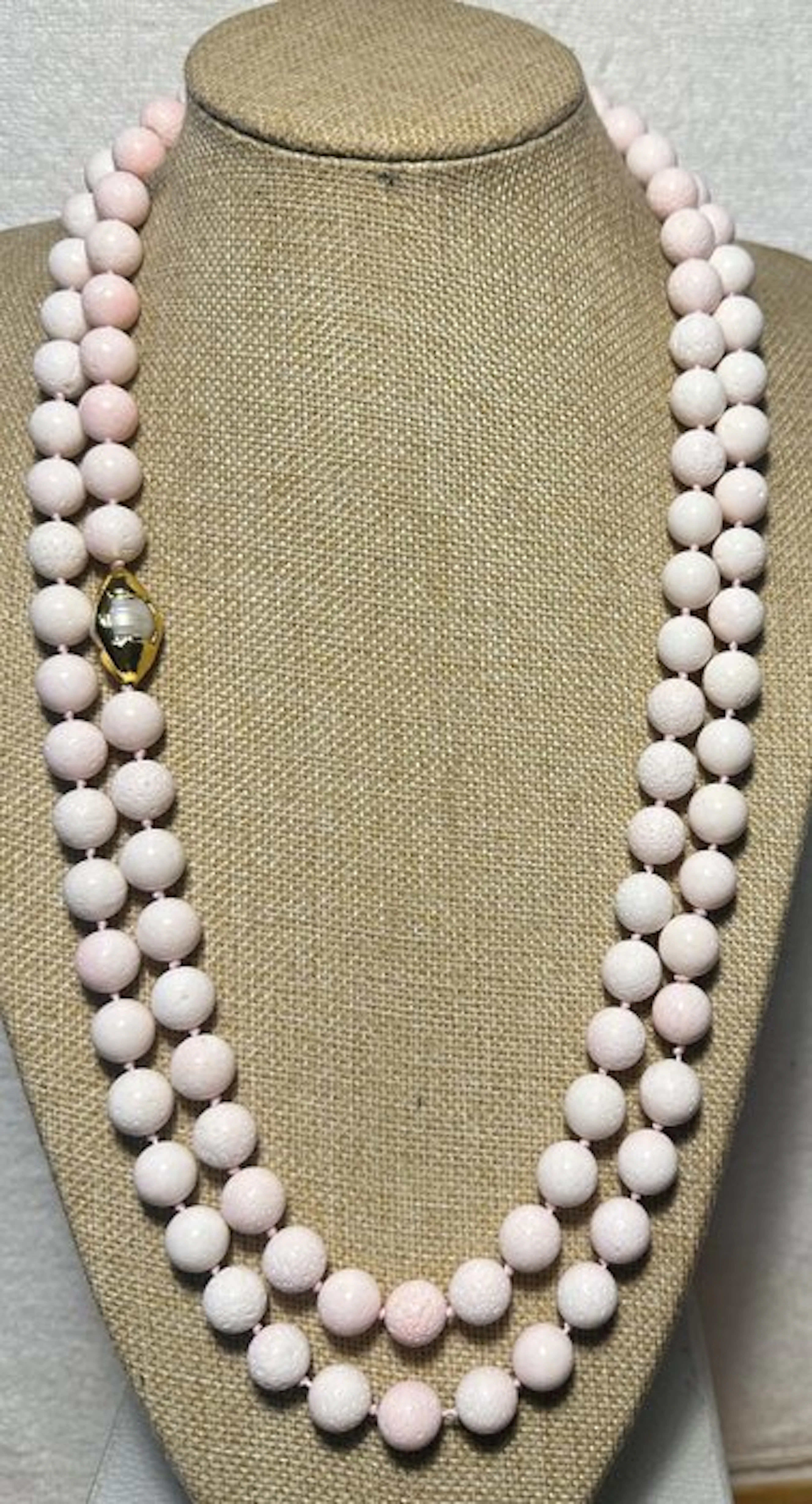 Natural Pink Coral "Angel Skin" and Natural White Pearls