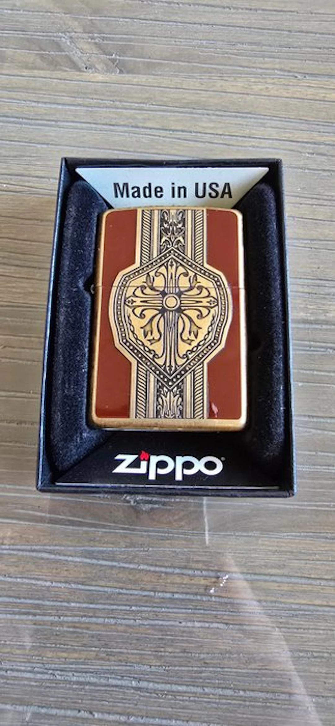 Zippo - No reserve price - Pocket lighter - Brass, Enamel
