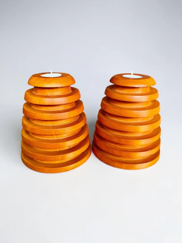 Mid-Century Modern - Candlestick - Wood - 1970s Danish Design