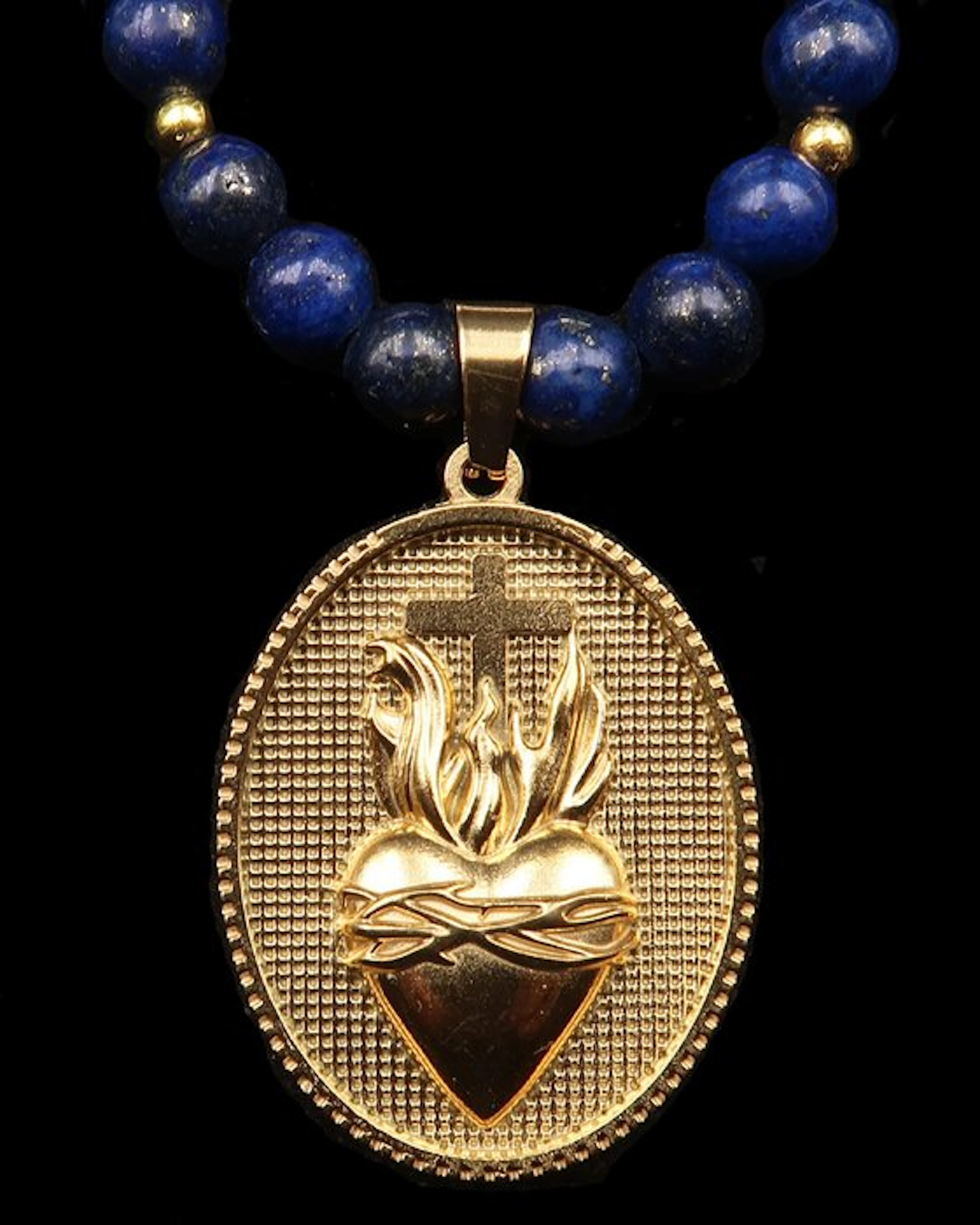 Lapis lazuli - Sacred Heart Necklace of Jesus – Sacred...
