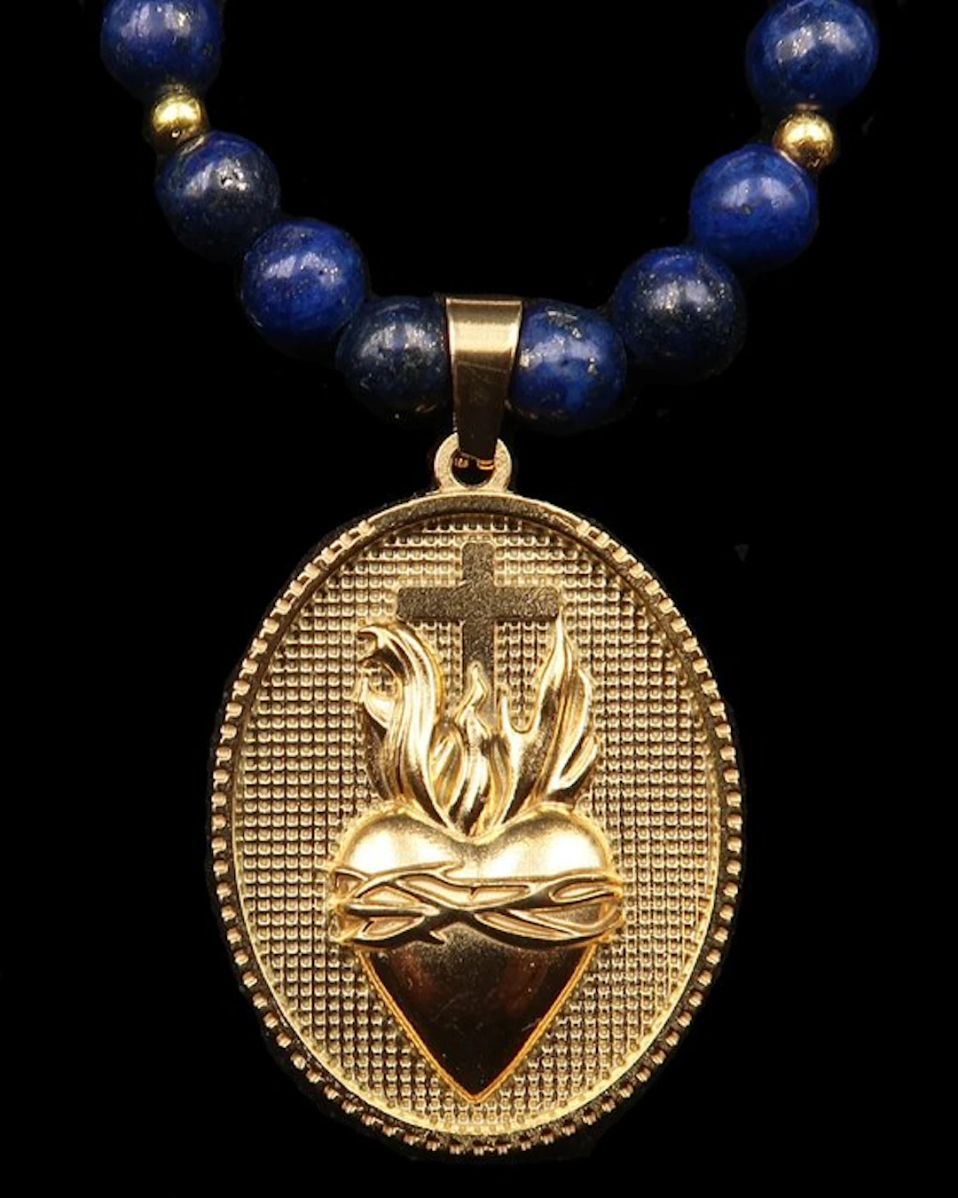 Lapis lazuli - Sacred Heart Necklace of Jesus – Sacred...