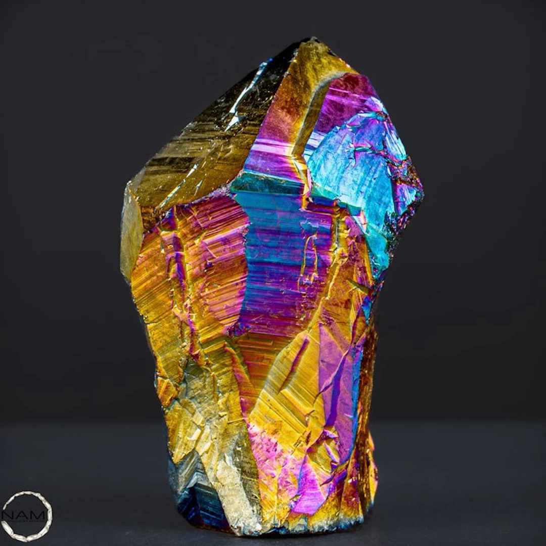 Spectacular Aura Quartz with an intense rainbow color display- 374.91 g
