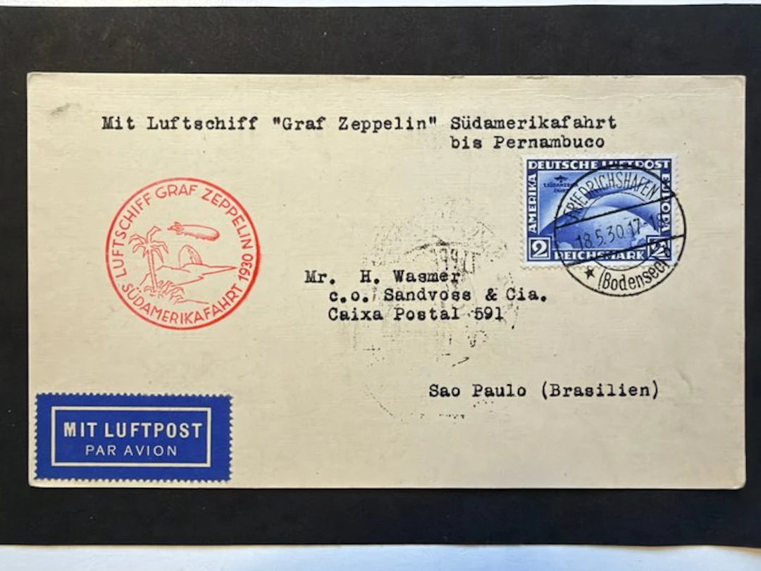 German Empire 1930 - Graf Zeppelin LZ127: 1st South...