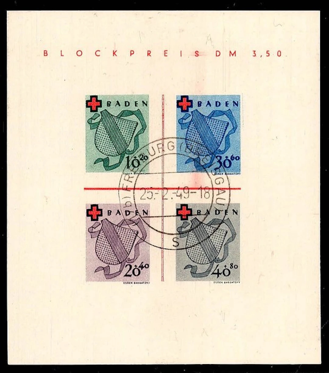 Baden - French zone 1949 - Baden small lot of postmarked...