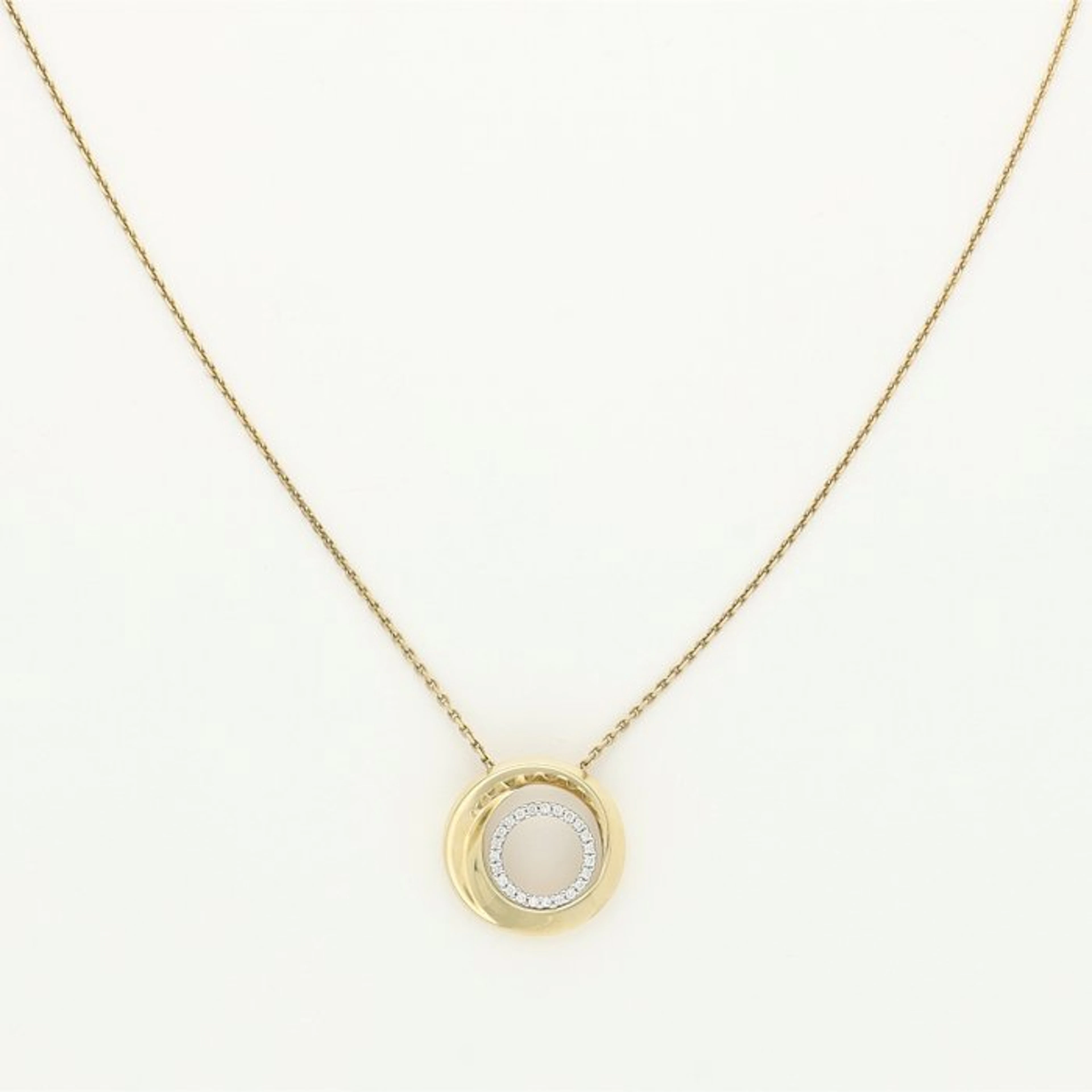 Necklace with pendant - 14 kt. Yellow gold, White gold Diamond (Natural)