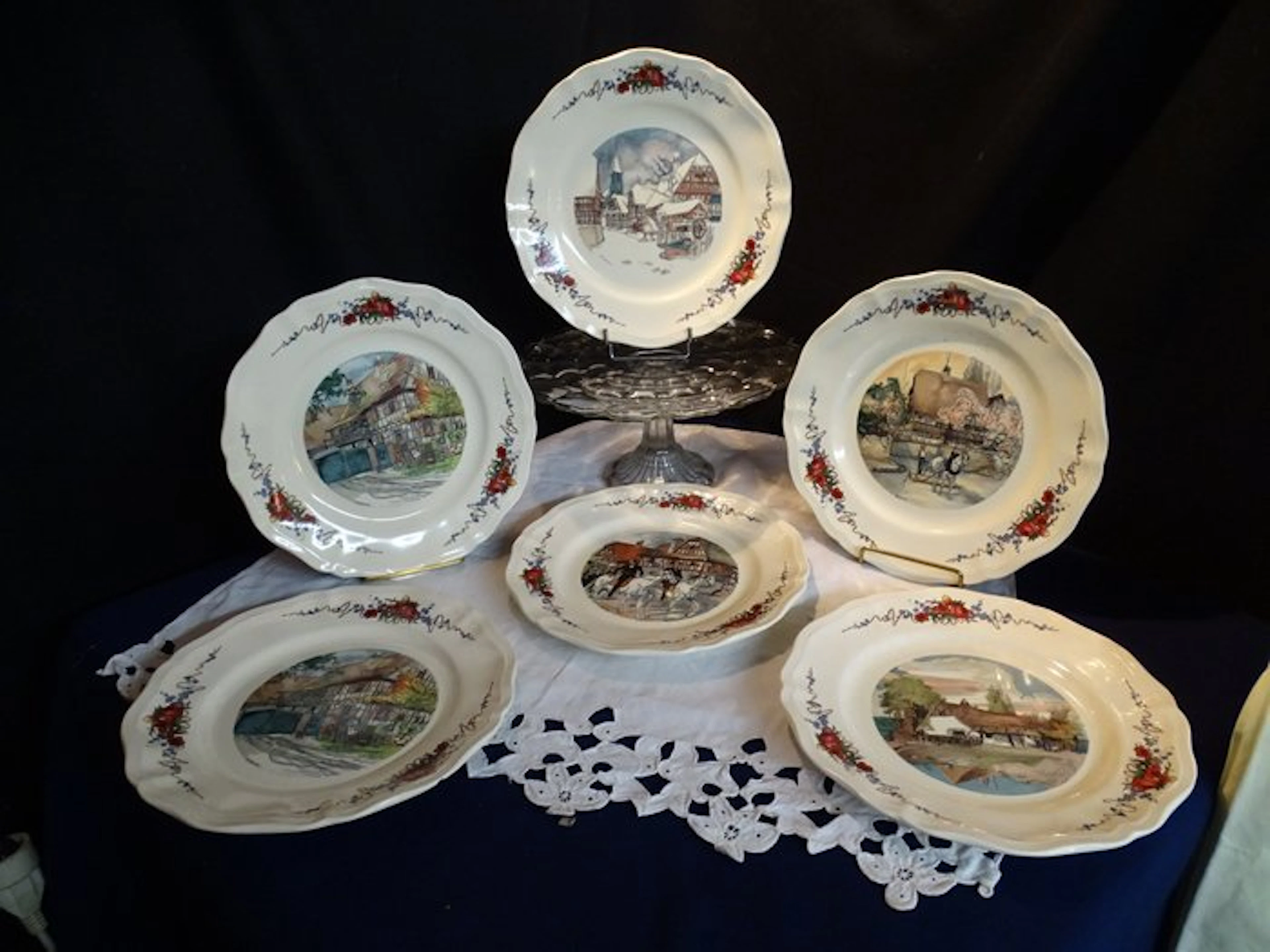 Sarreguemines - Dinner set (32) - Obernai - Earthenware - Service for 10 people