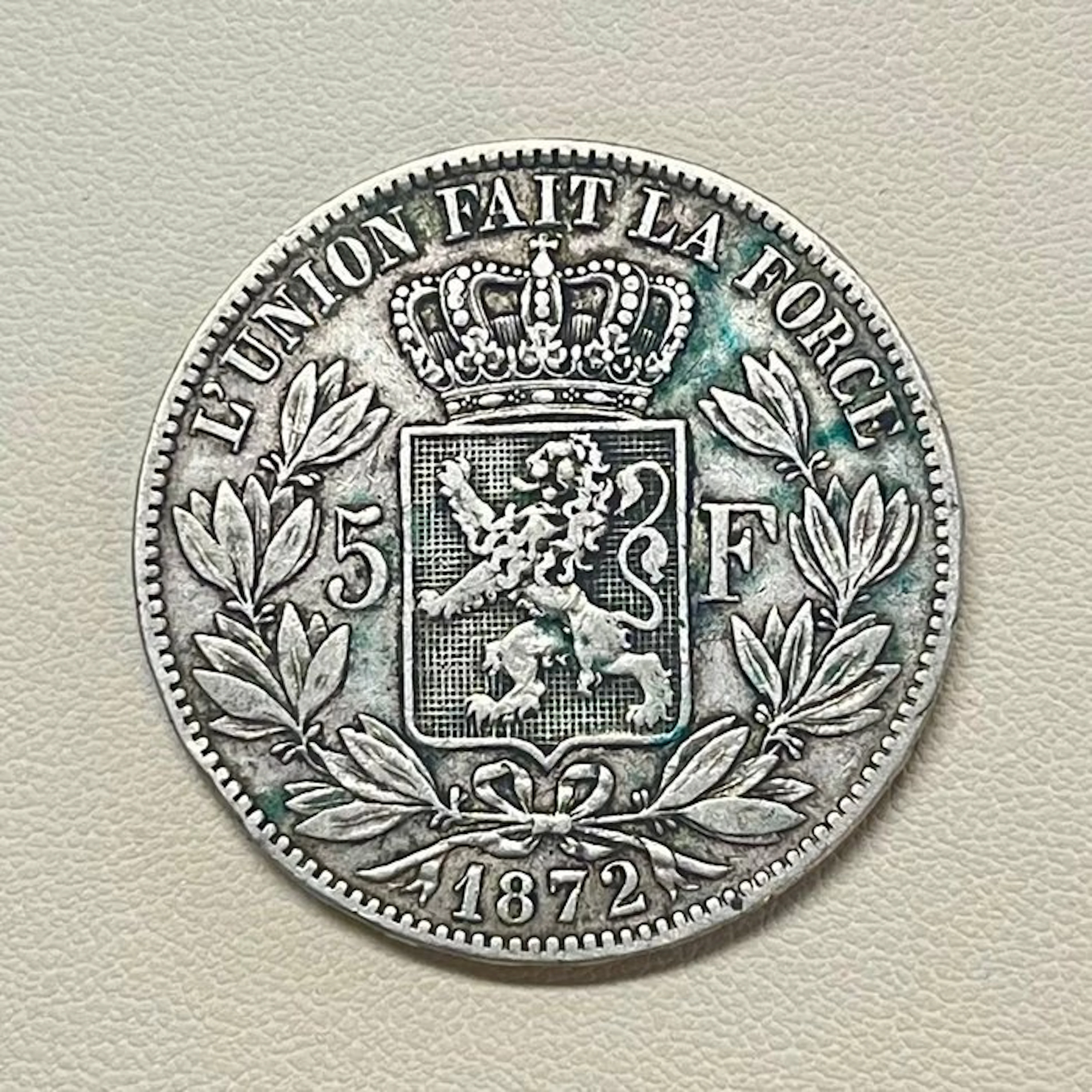 Belgium. Leopold II. 5 Francs 1872 (No reserve price)