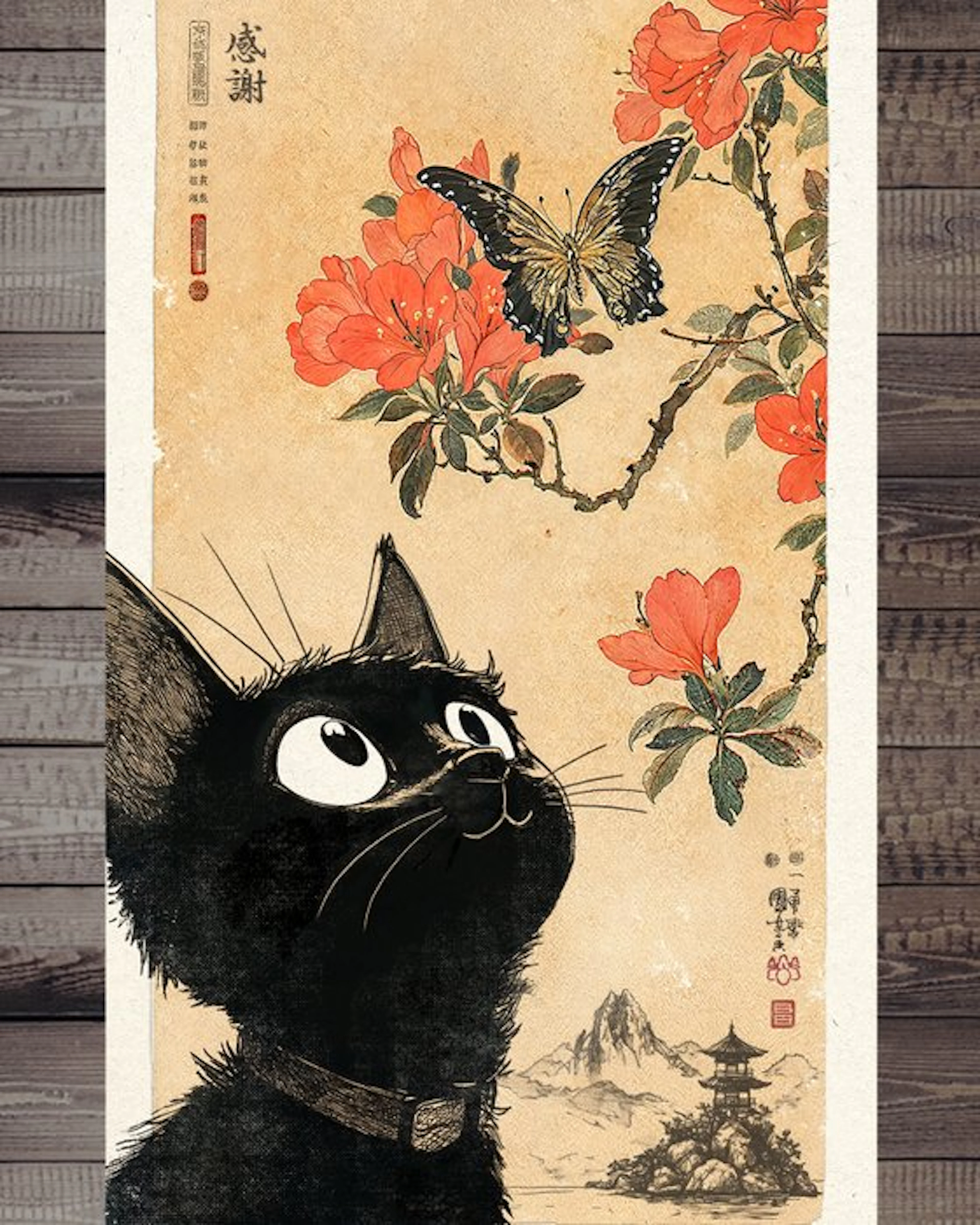 Kodo88 - Jiji and the Butterfly 花の季節にジジ - Limited Edition (7/10) – Hand Signed
