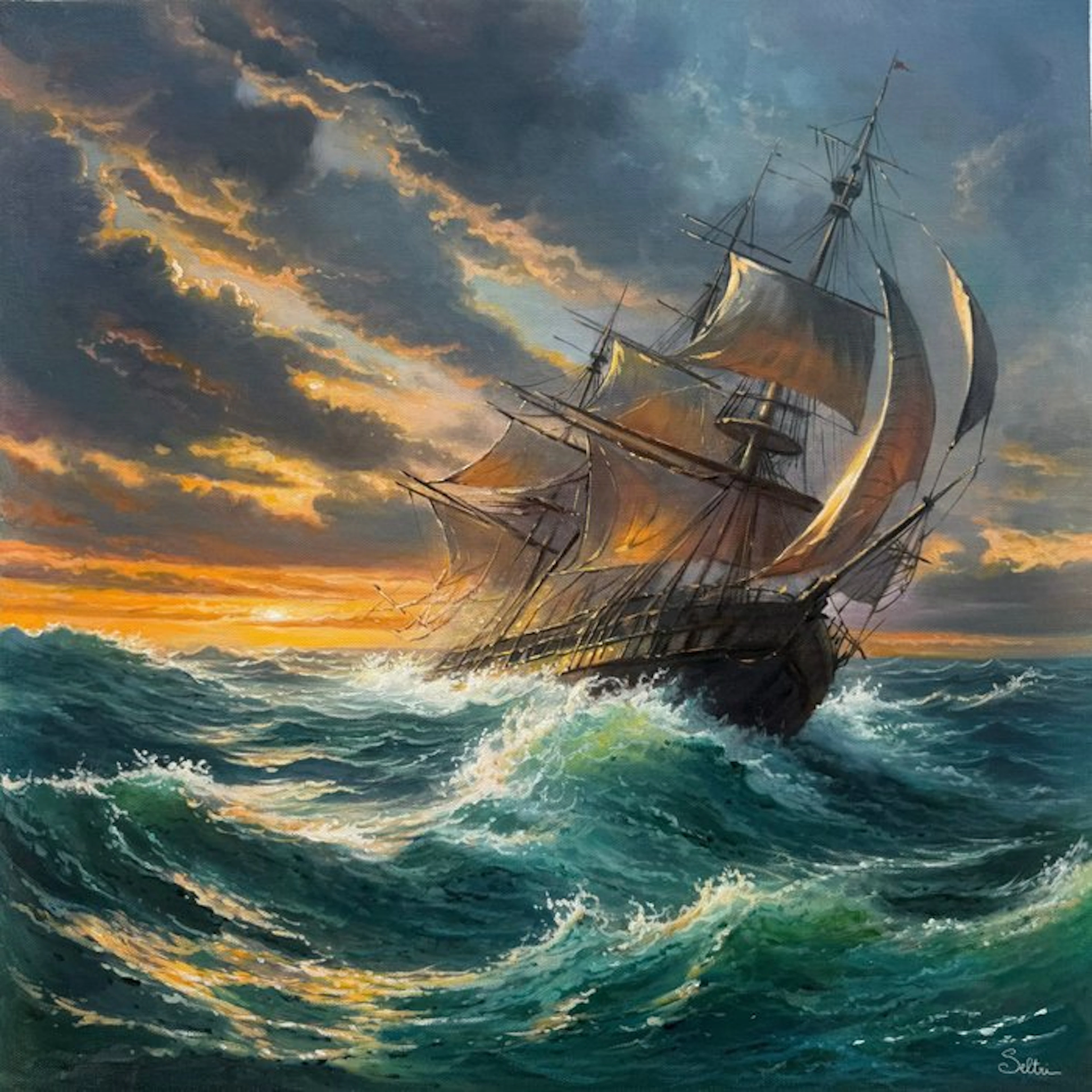 Mauro Seltri (1959) - Vele al tramonto