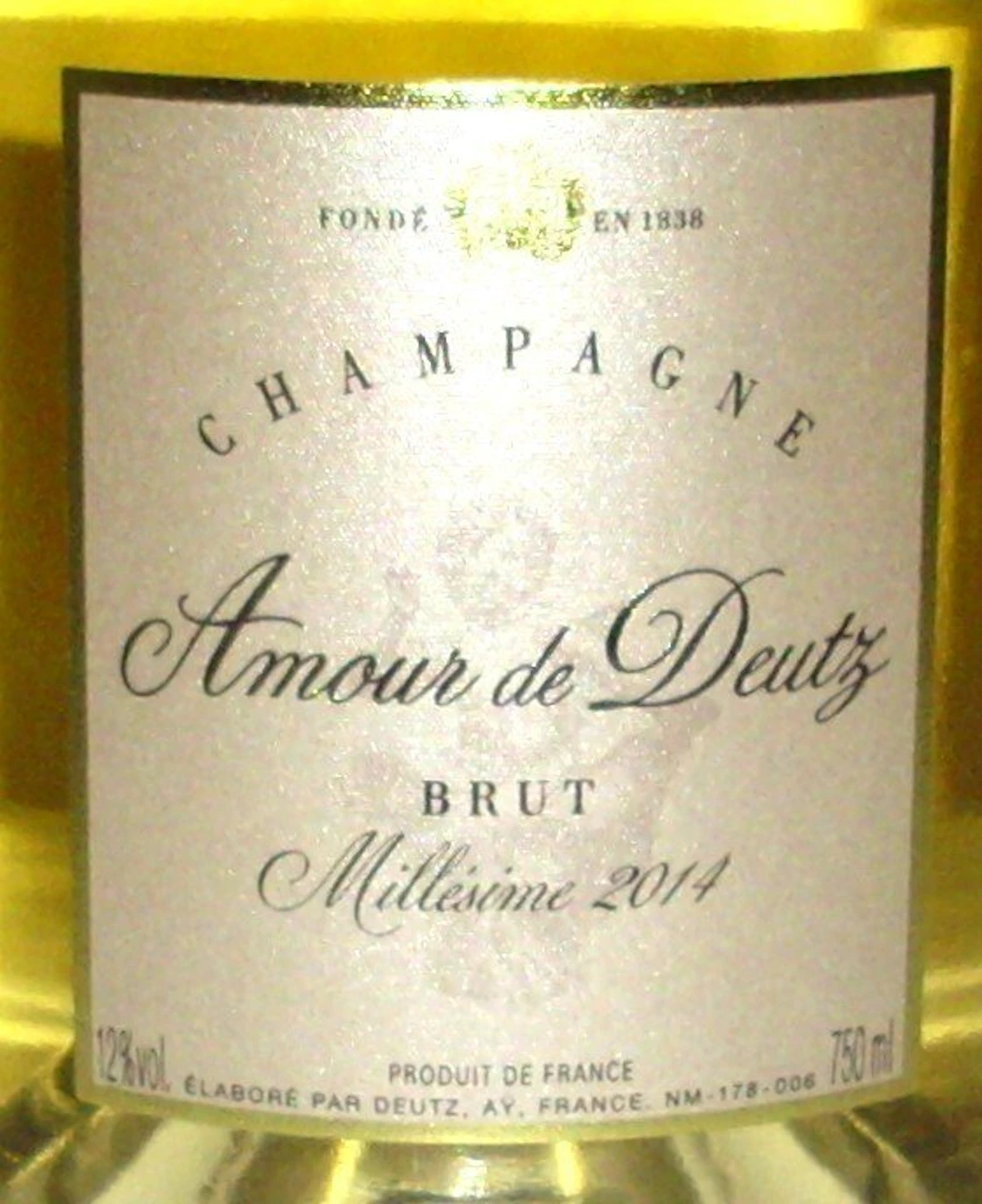 2014 Deutz, Amour de Deutz - Champagne Brut - 1 Bottle (0.75L)