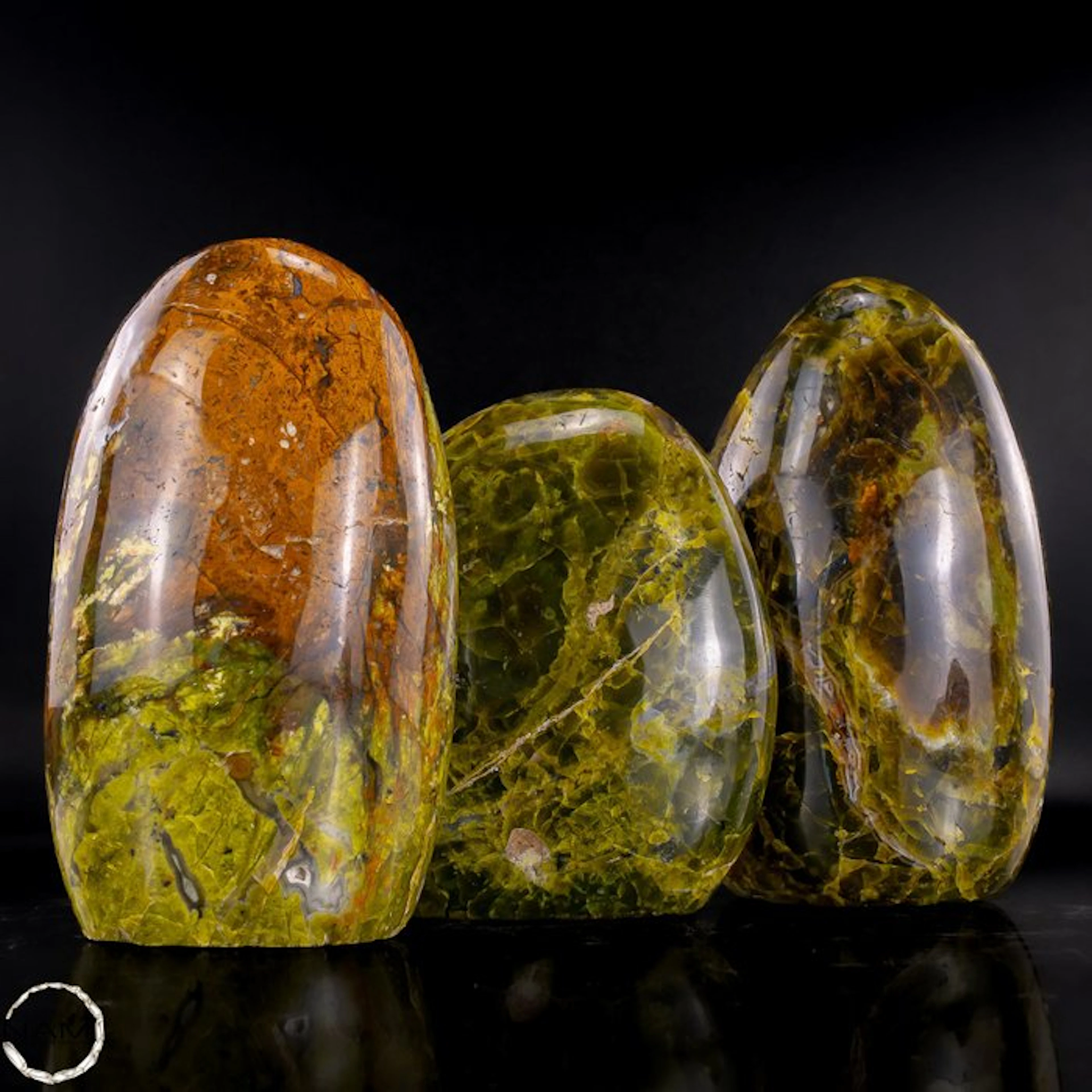 Green Opal – Green opal freeform set – Three unique...