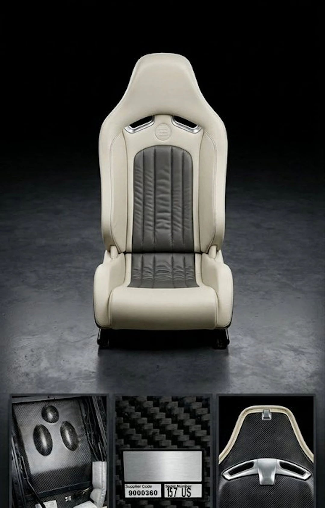 Car part (2) - Bugatti - Sedile sportivo con guscio in...