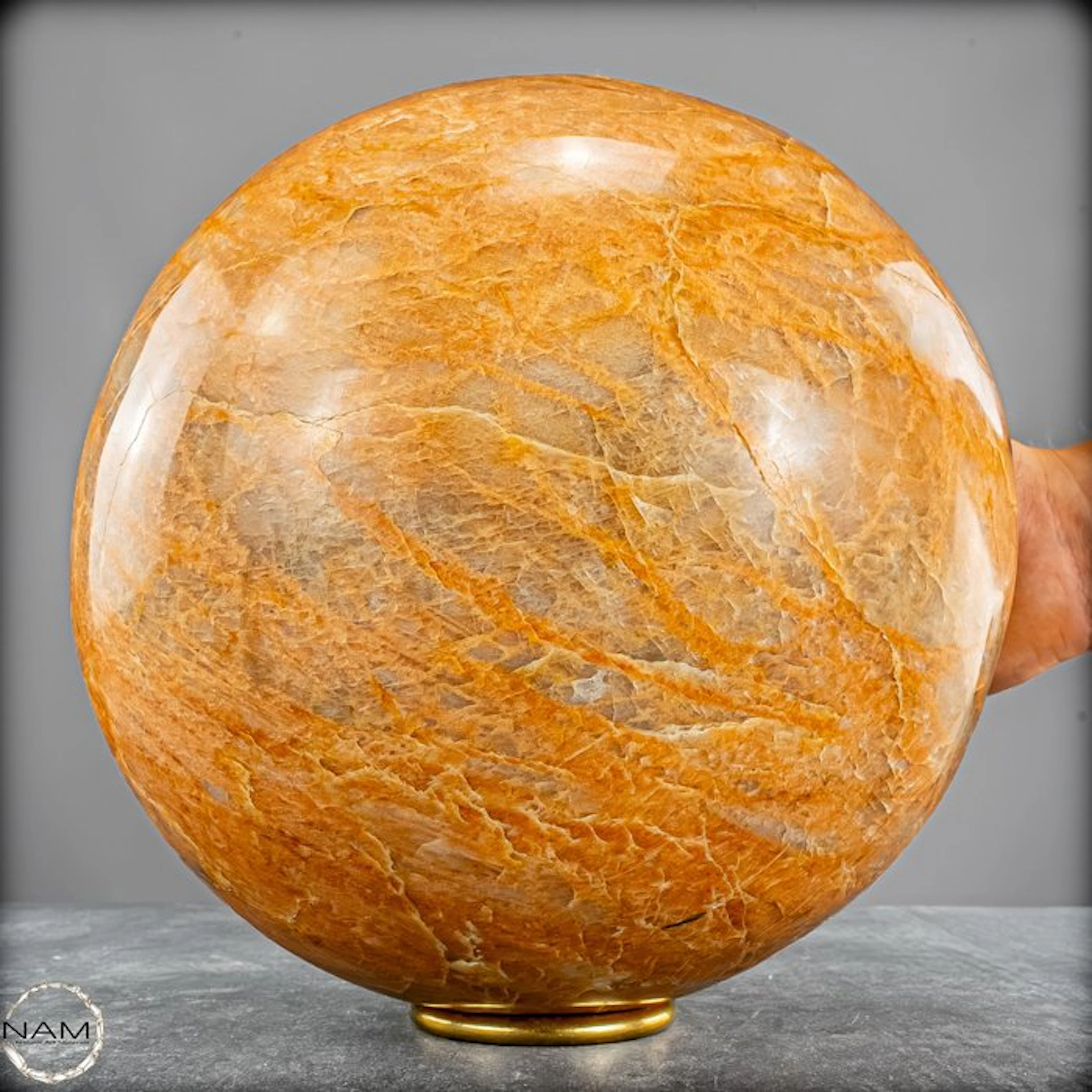 Peach Moonstone Sphere – warm color palette and natural...