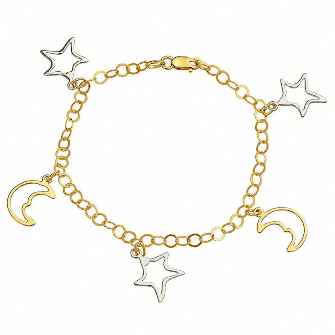 Bracelet - 18 kt. Yellow gold, White gold - Made in Italy - Handmade