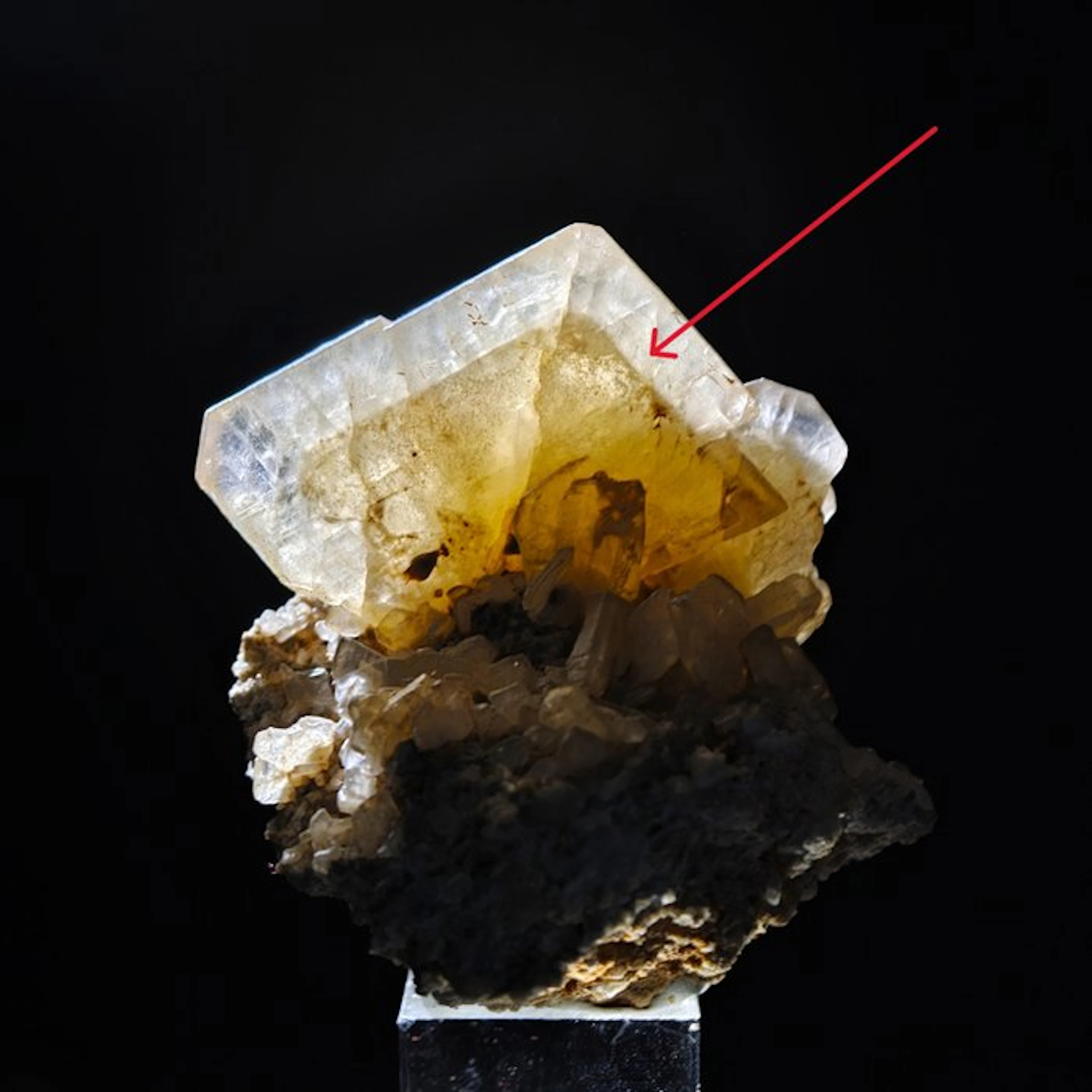 LARGE HONEY-COLORED BARITE with PHANTOMS Crystals on...