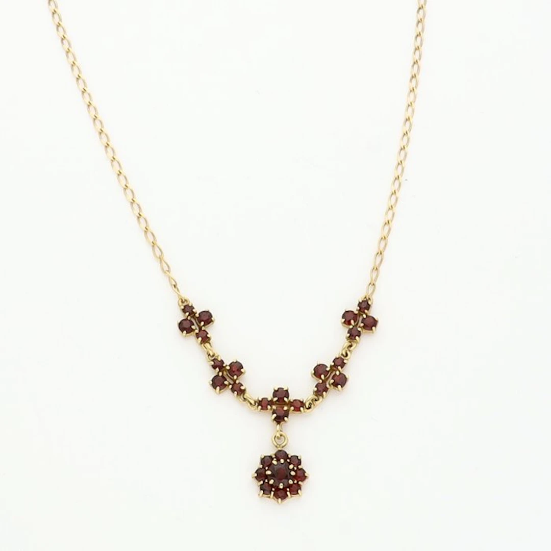 Necklace - 18 kt. Yellow gold - Garnet