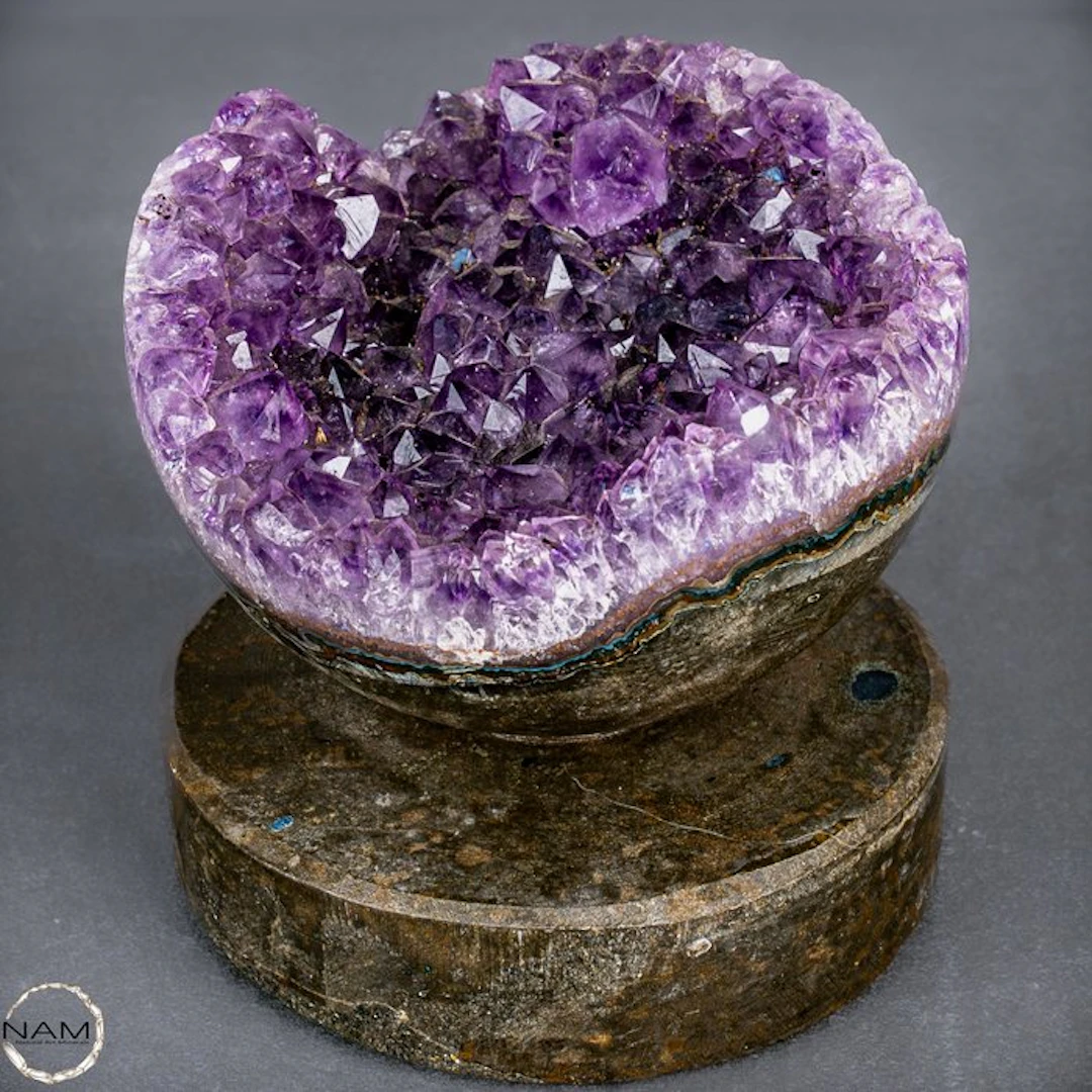 Natural amethyst druzy sphere from Uruguay – perfected...