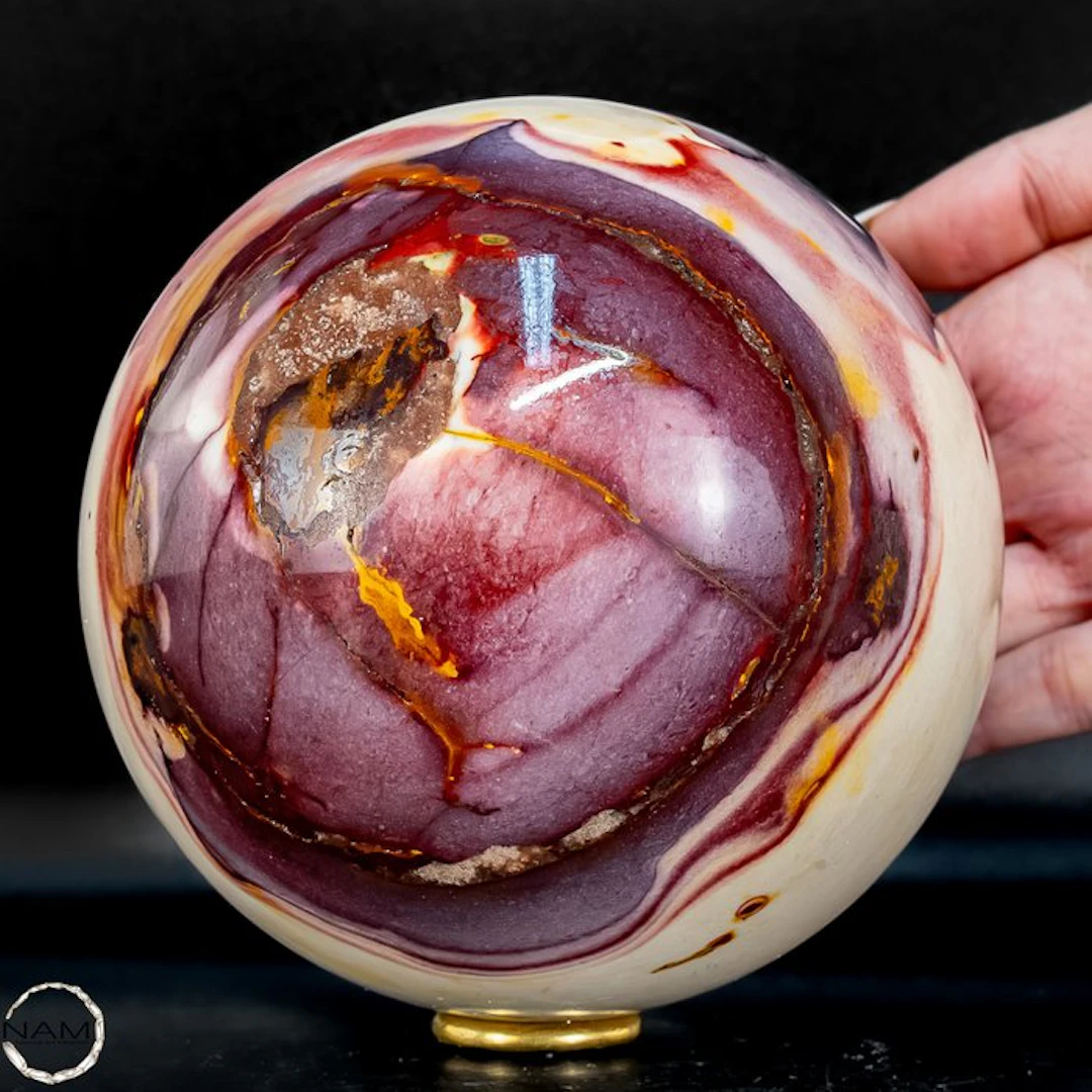 Fascinating Mookaite Sphere with vibrant color variety- 2033.86 g
