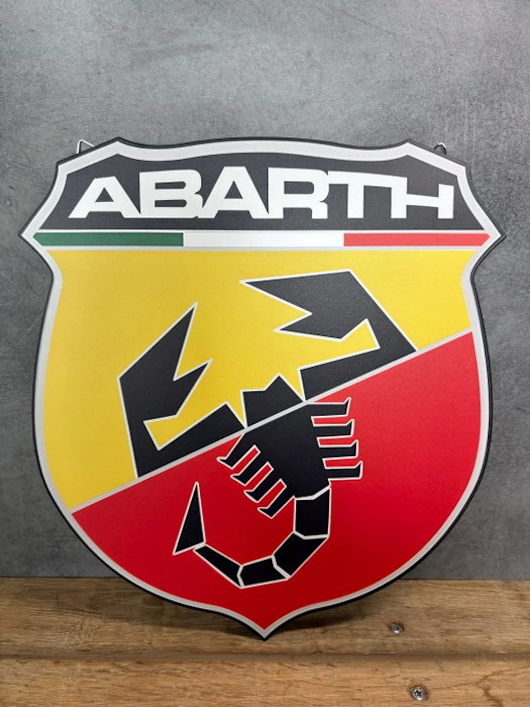 Magnificent Fiat Abarth emblem - Metal plaque - 40cm x 35cm - Sign - Steel
