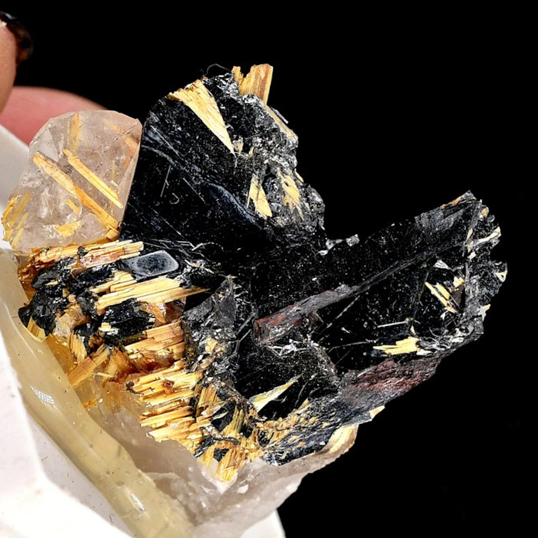 First quality golden Rutile on Hematite from Brazil...