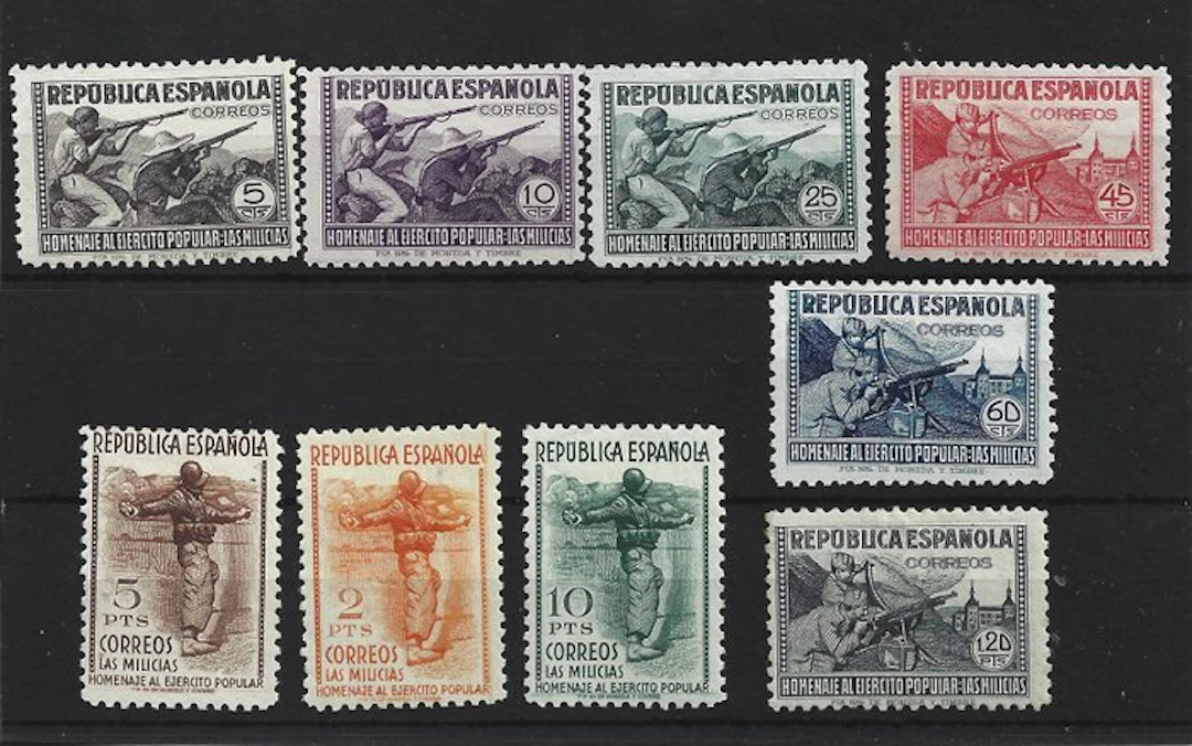 Spain 1938 - Well-Centered Militia Series - EDIFIL 792/800