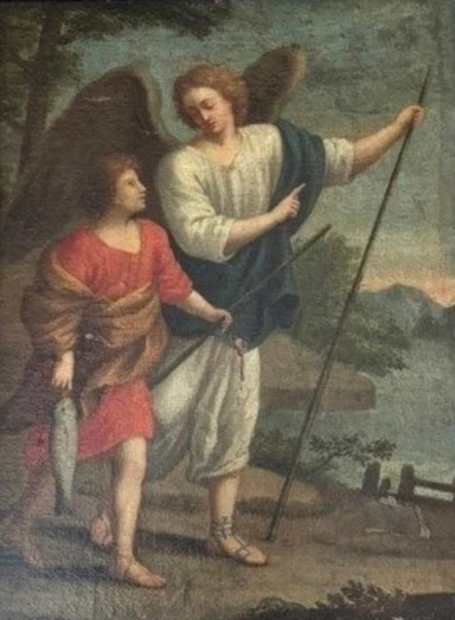 Italian school (XVIII) - Tobiolo e l'arcangelo