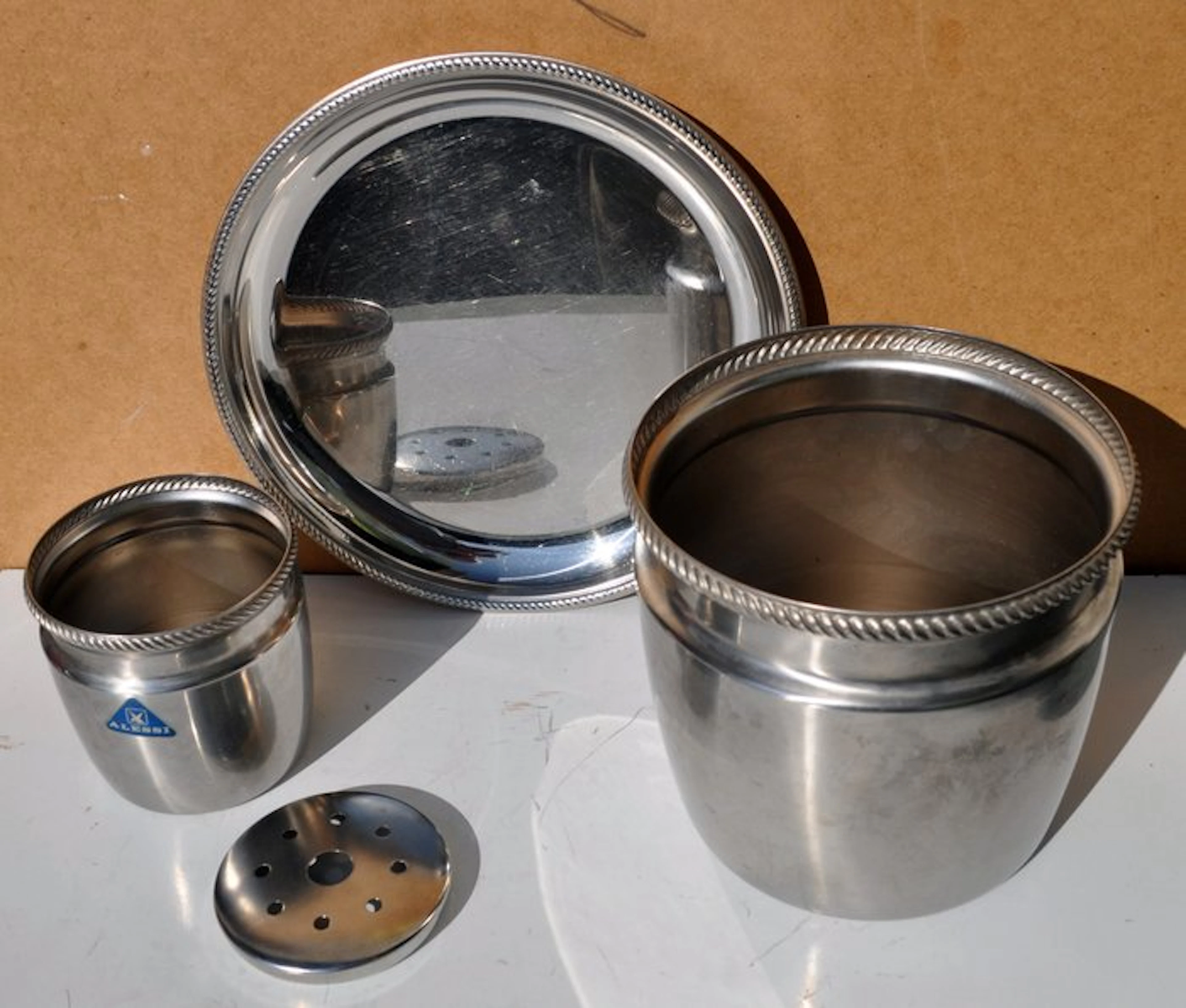 Alessi - Carlo Alessi - Wine cooler (4) - Mercury - Steel - Mercury bar set