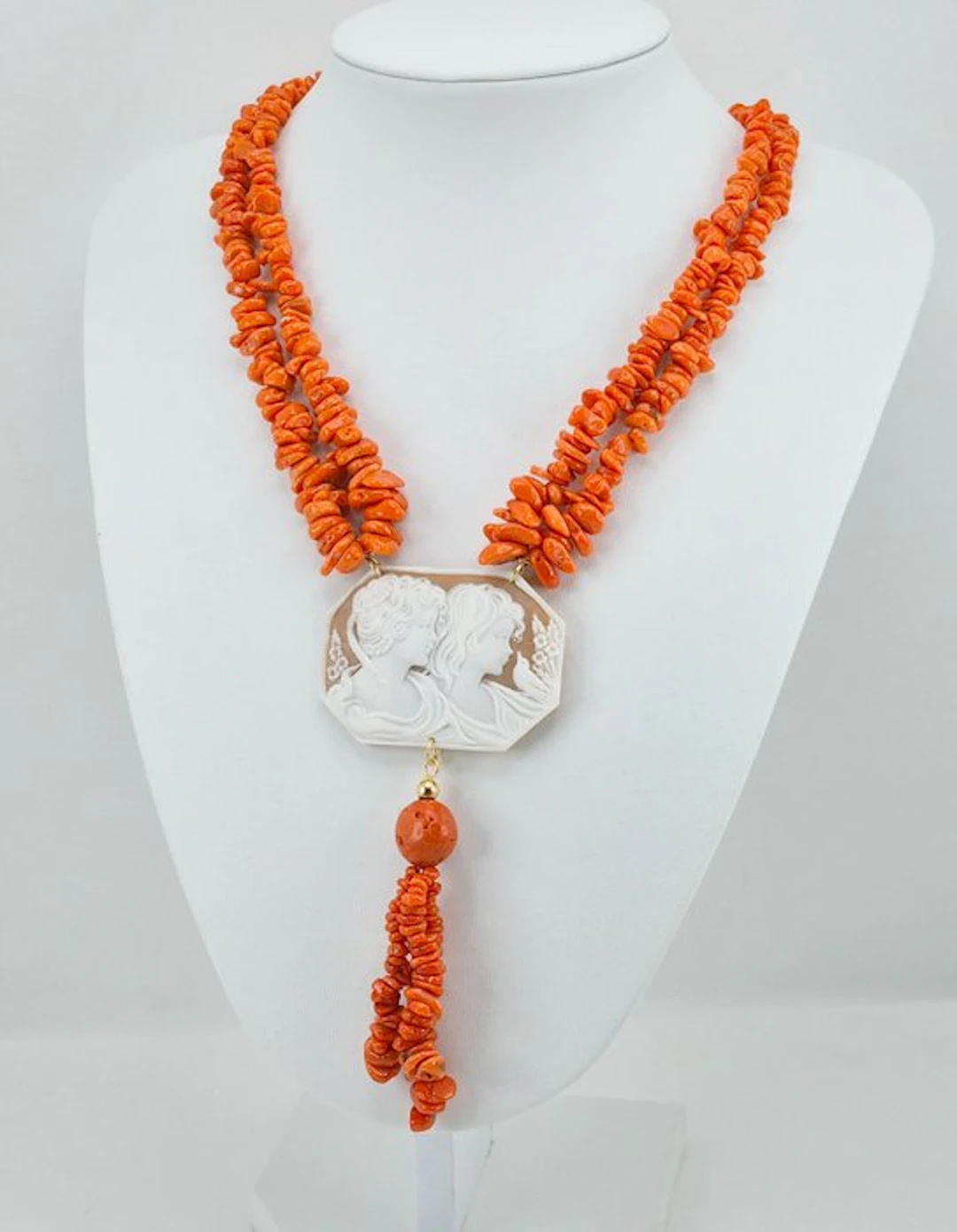 Coral - Silver, Gold-plated - Necklace - CORALLO MEDITERRANEO