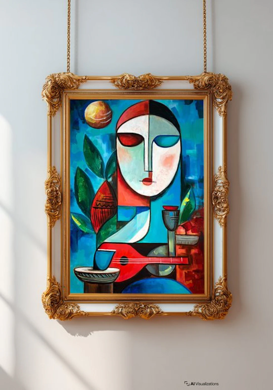 E. Pérez Lezcano - Rostro en suspensión azul XL (No Reserve)