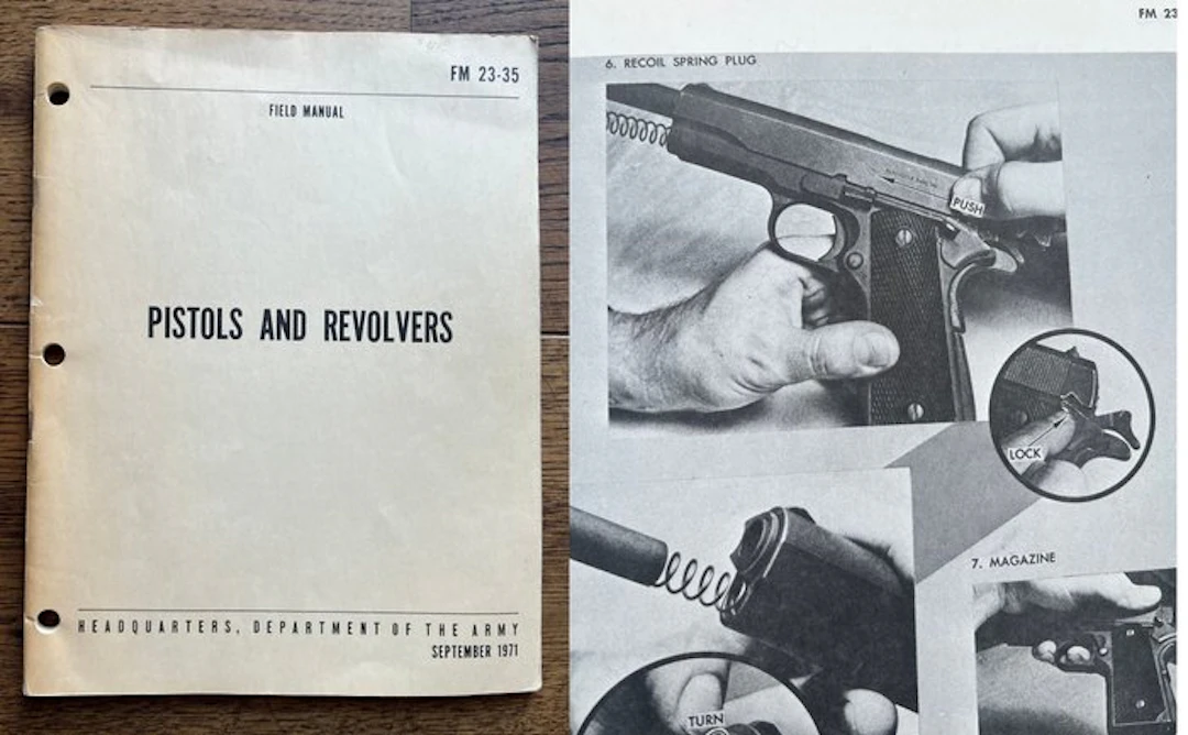 Rare US Army M1911 Colt Pistol /Revolver Manual - PISTOLS...