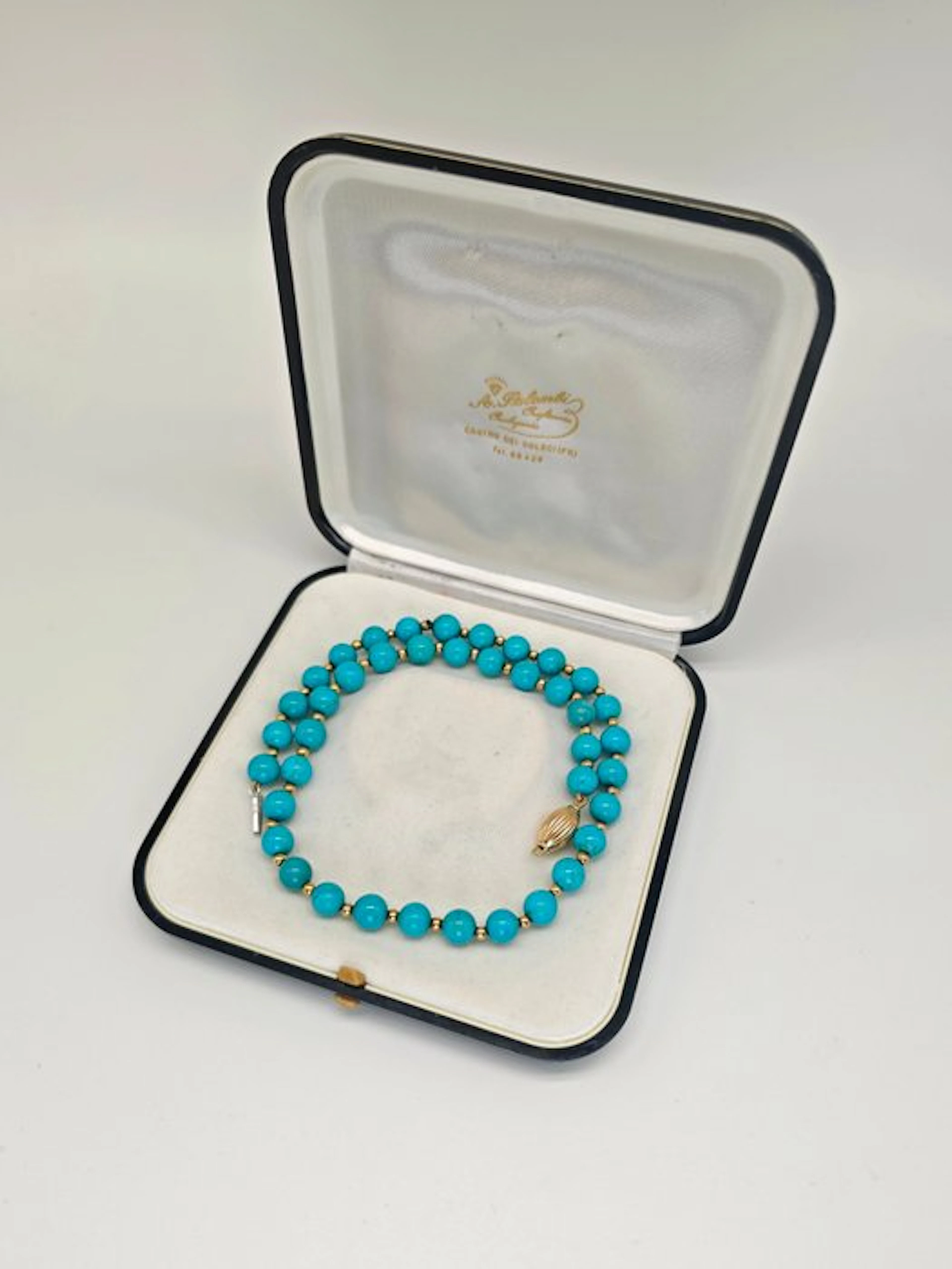 No reserve price - Necklace - 18 kt. Yellow gold Turquoise