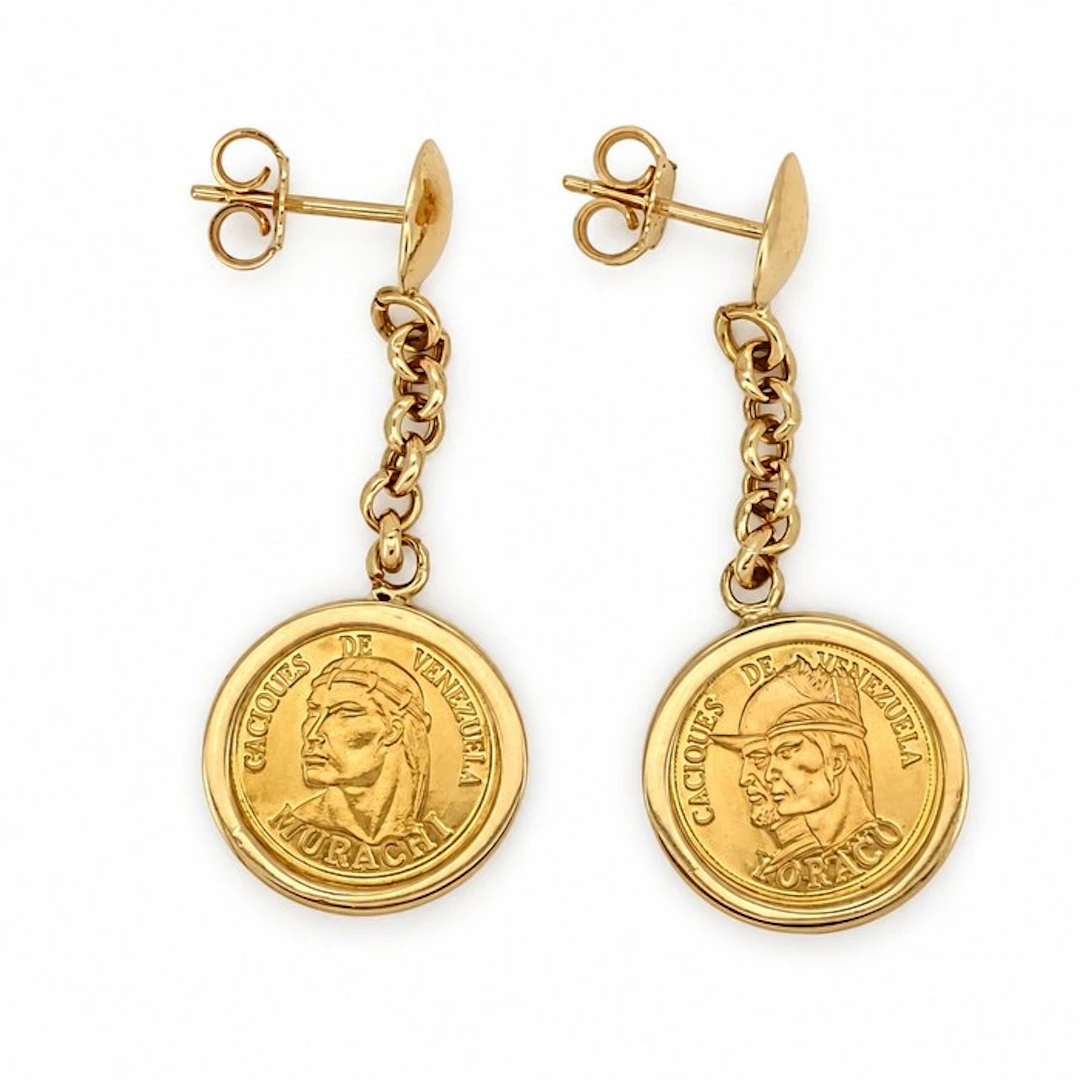 No reserve price - Earrings - 18 kt. Yellow gold - Made in Italy - Handmade