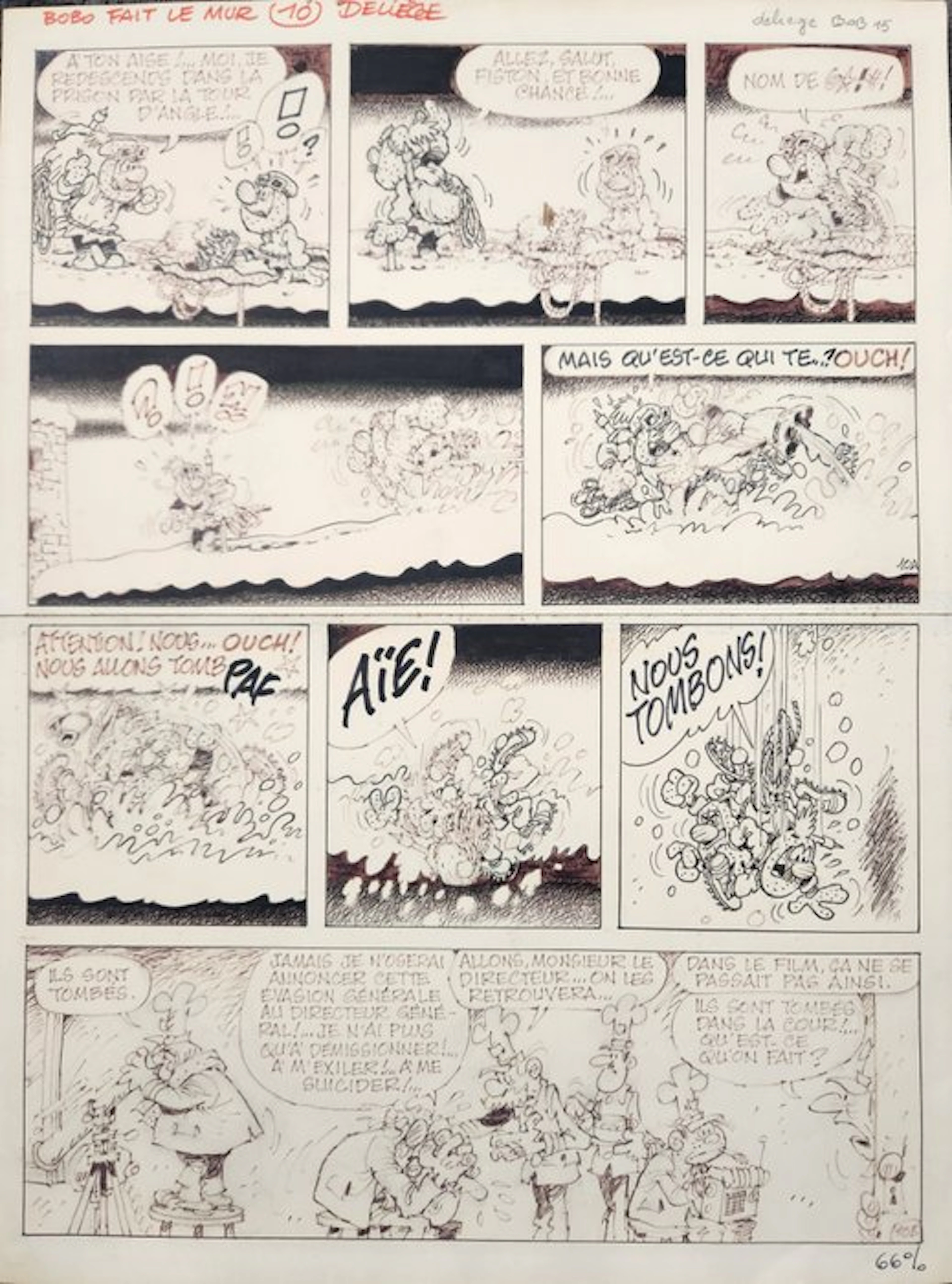 Deliège, Paul - 1 Original page - Bobo - Bobo fait le mur