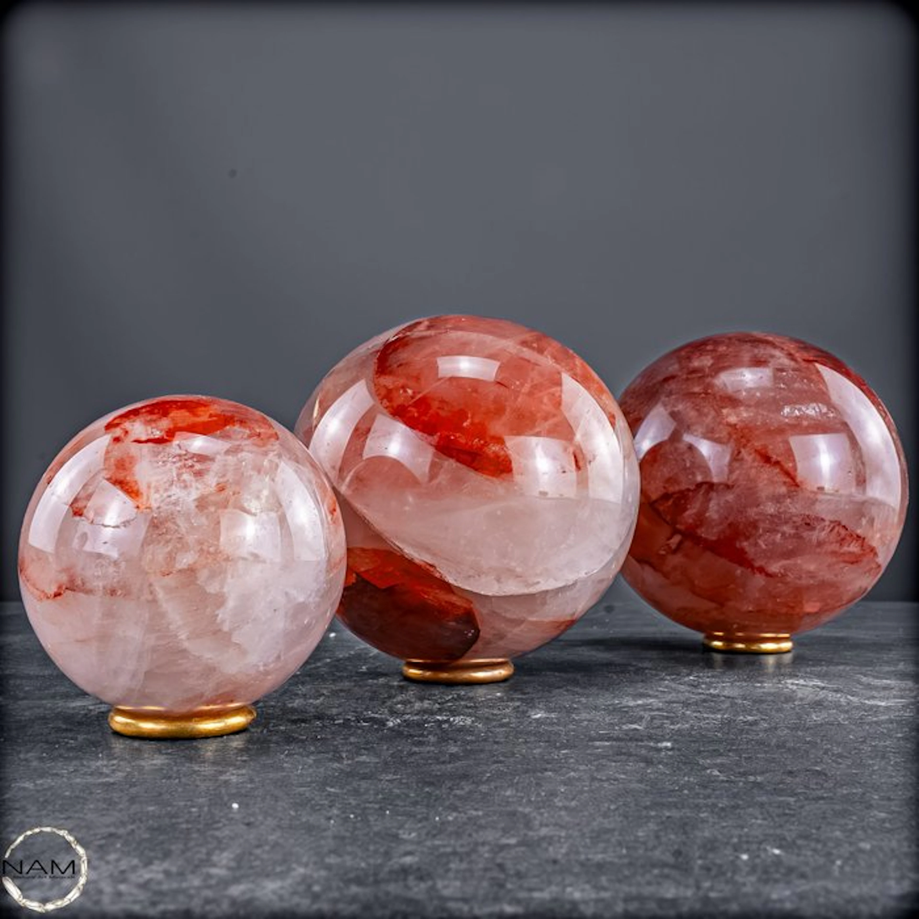 Fire Quartz Ball Set – Three Glowing Unique pieces like...