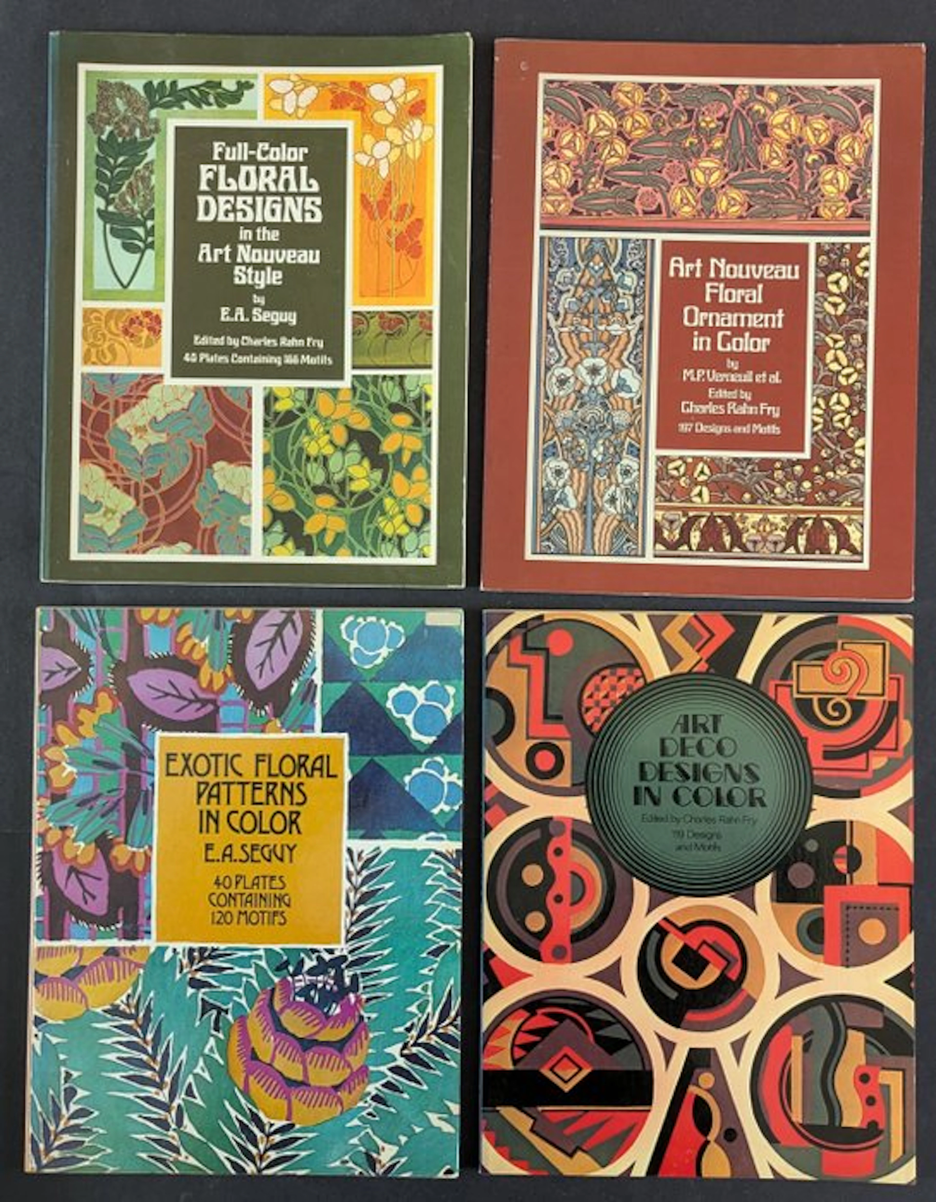E.A. Seguy - Art Nouveau en Art Deco design boeken - 1974-1977