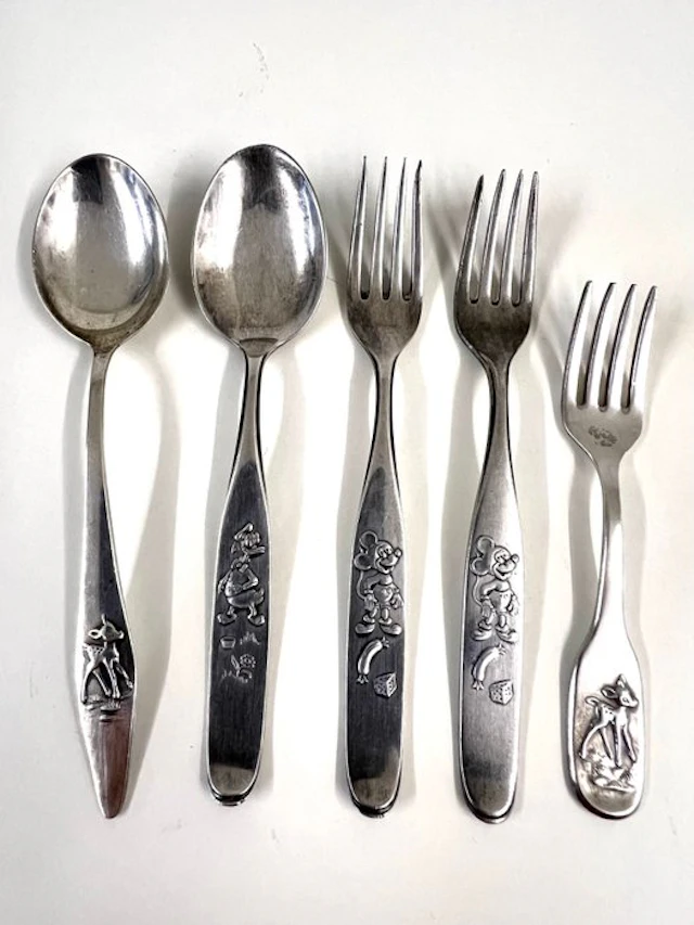 Donald Duck - 5 Children´s cutlery made of silver by Wilkens / Lutz & Weiss