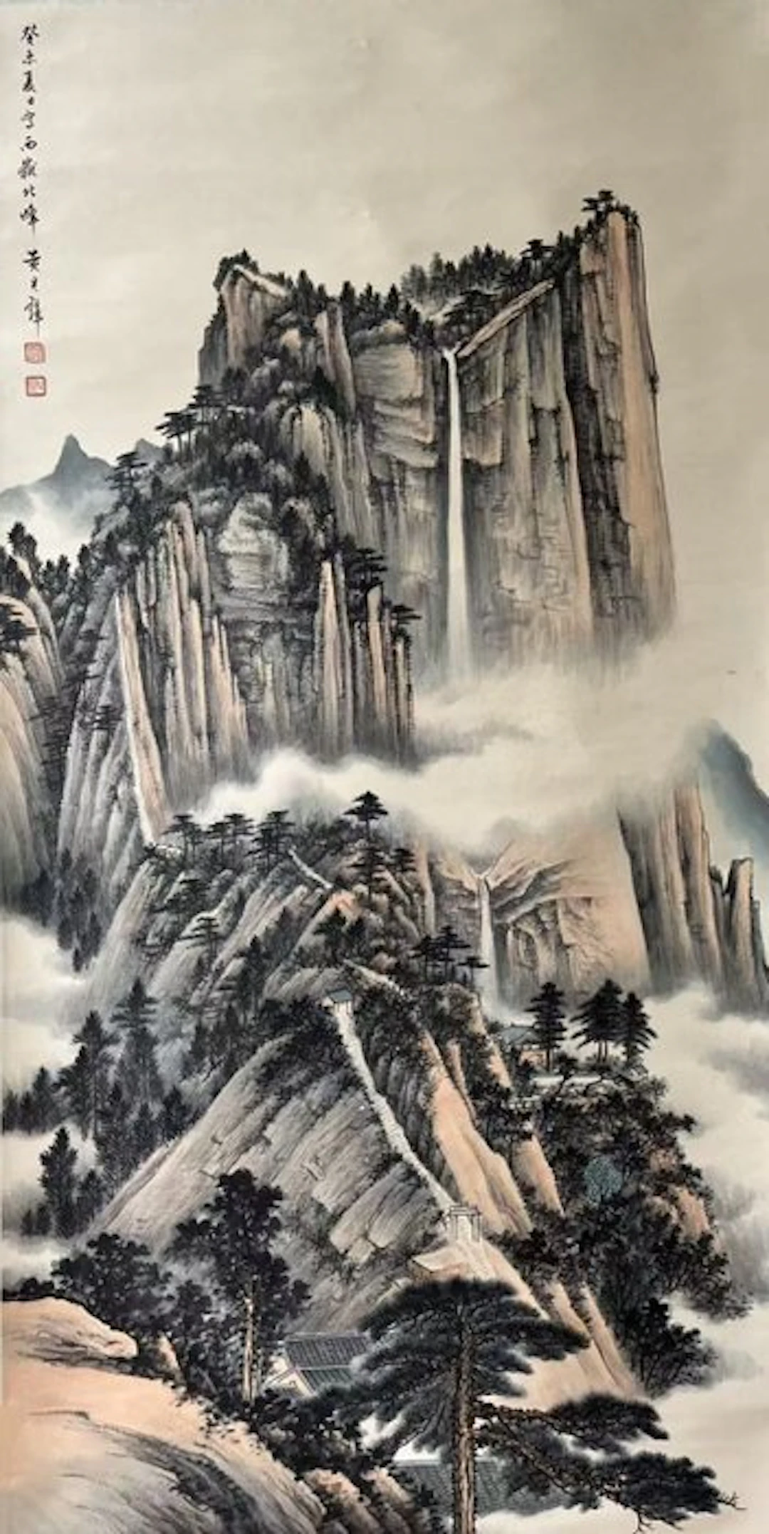 INK AND COLOR ON PAPER PAINTING"LANDSCAPE"《西岳北峰》 - Attributable to - China