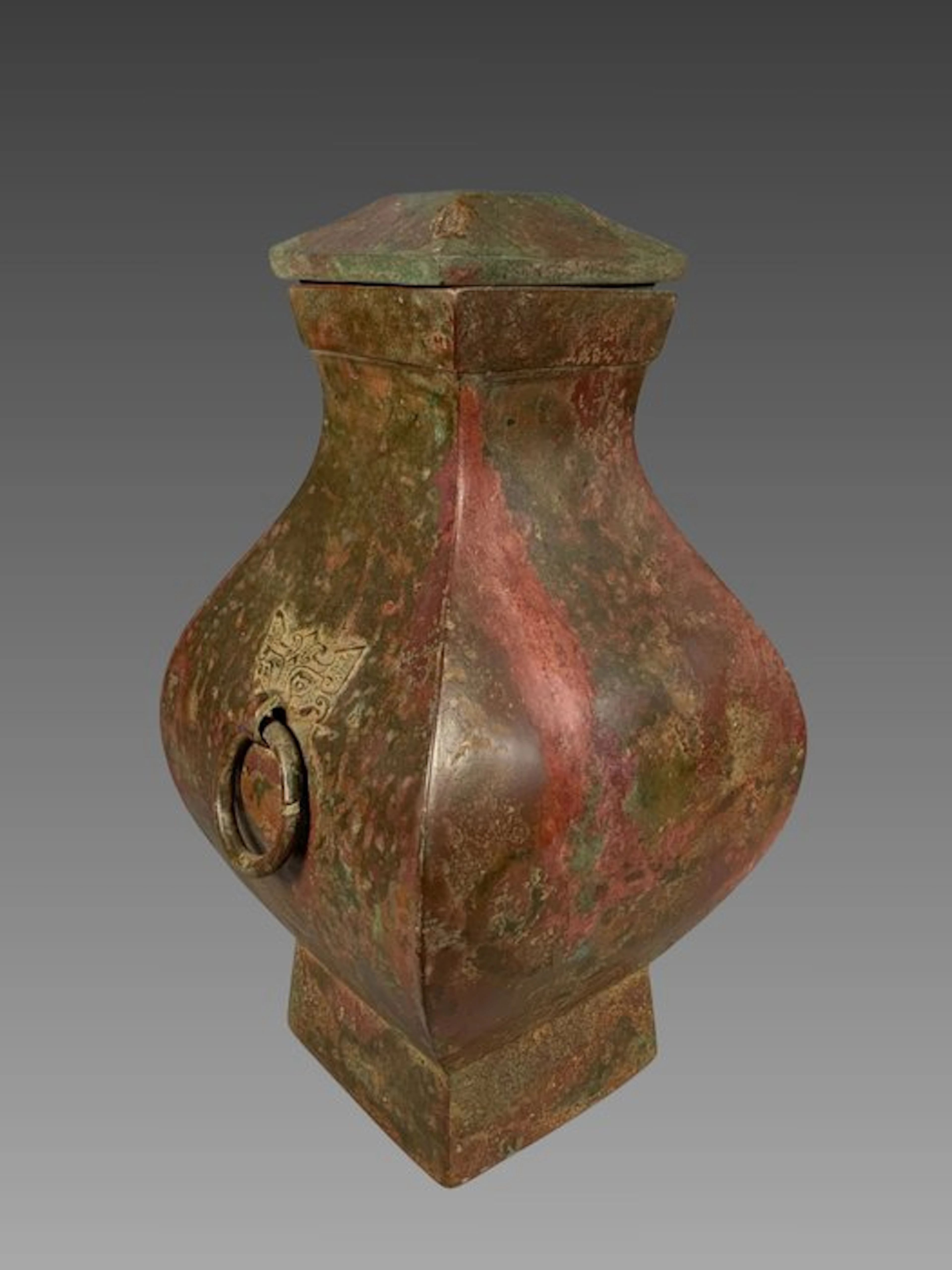Ancient Chinese Bronze Vase Hu - 42 cm
