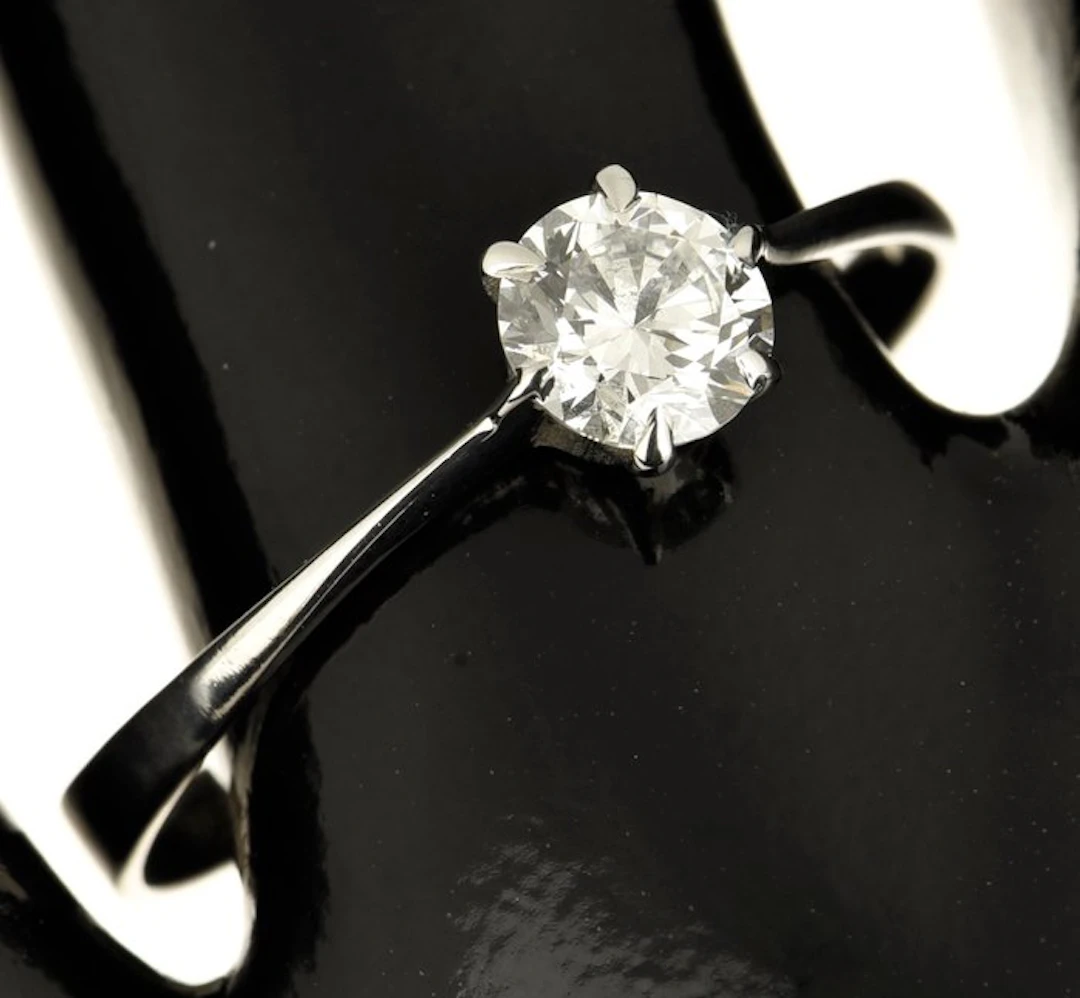 Engagement ring - 14 kt. White gold Diamond (Natural)