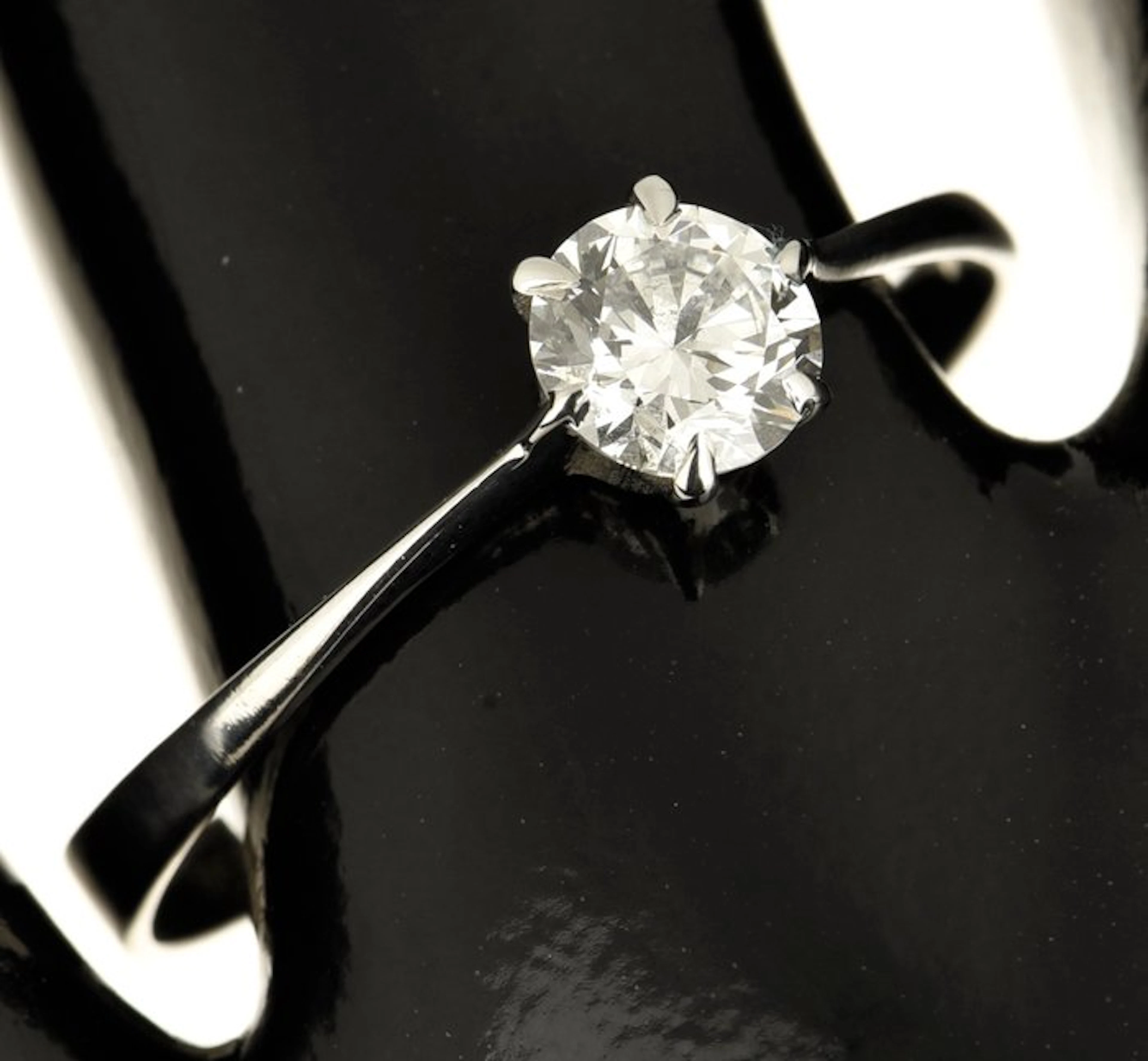 Engagement ring - 14 kt. White gold Diamond (Natural)